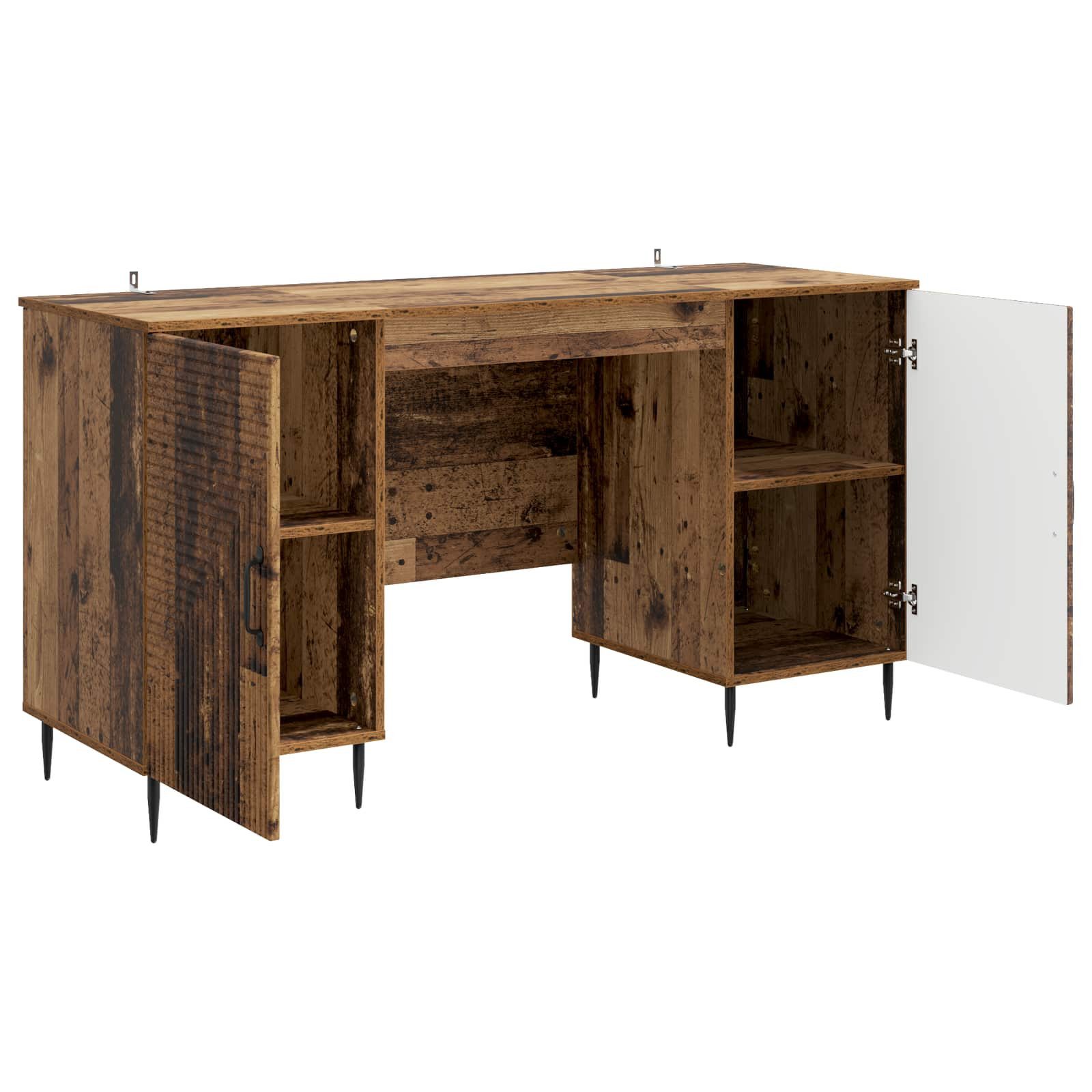 vidaXL Schreibtisch Schreibtisch mit Regal Altholz 142,5 x 50 x 75 cm Holzwerkstoff (1-St)