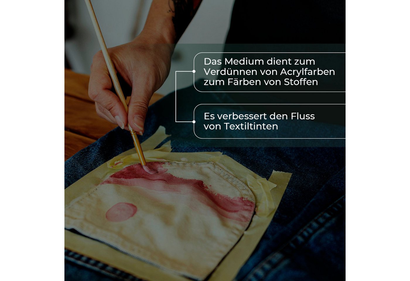 Thumbnail - 7 Artists Textilfarbe Acrylbinder Pouring Medium Hilfsmittel für Textilfarbe 125 ml Matt