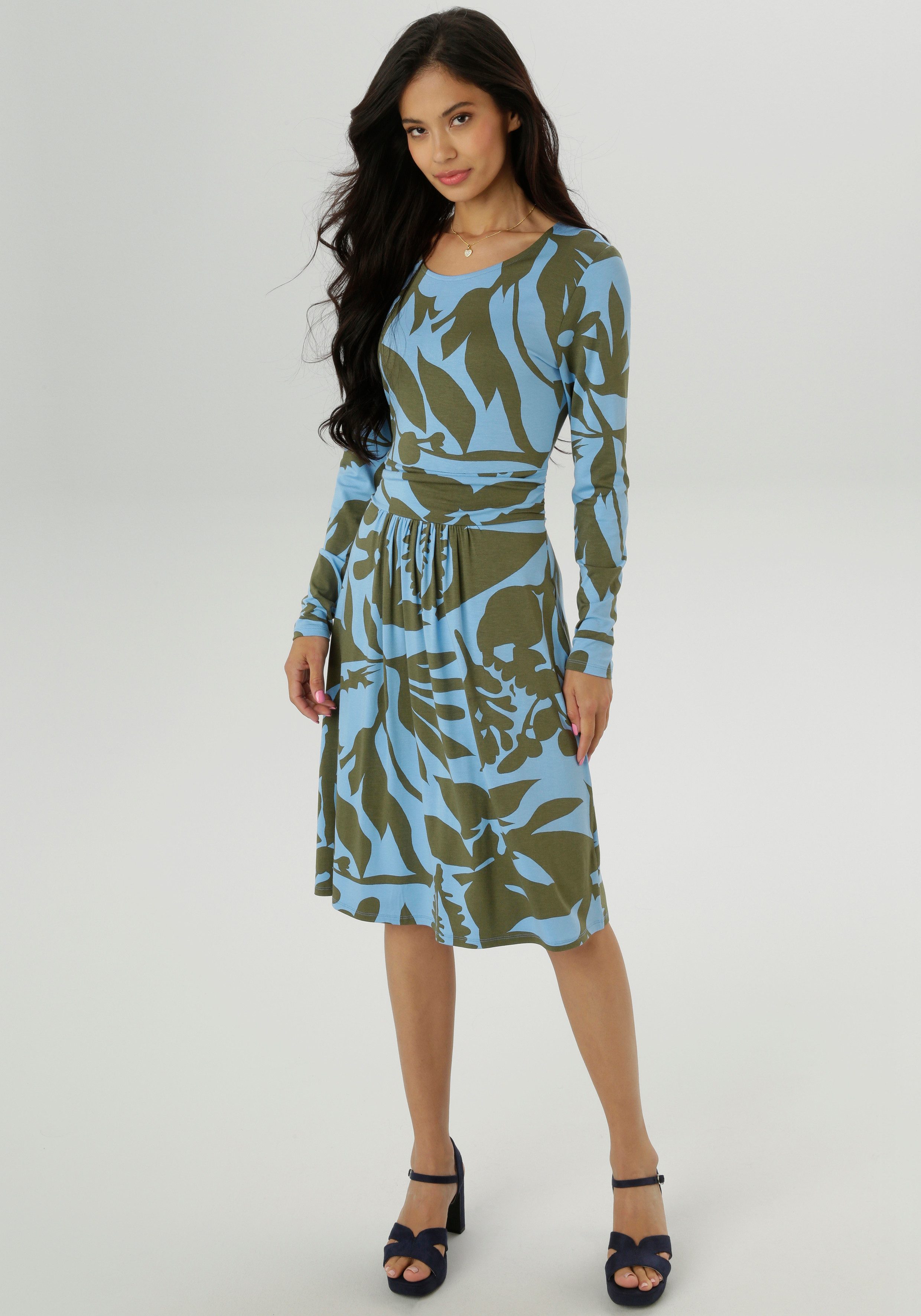 Aniston SELECTED Jerseykleid mit gerafften Taillenbund günstig online kaufen