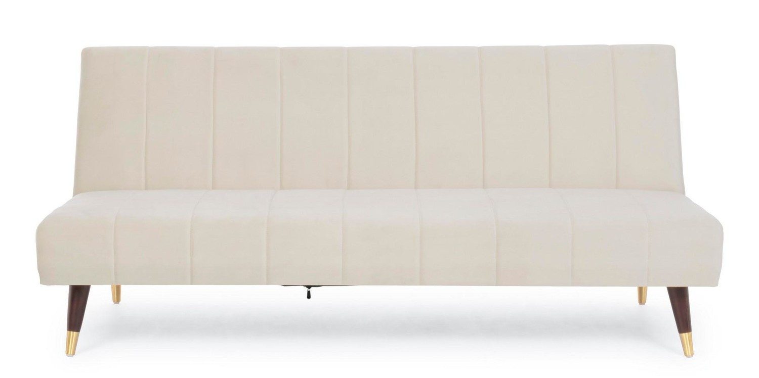 Natur24 Sofa Alma Bettsofa 88 x 82 x 180 cm Stahl Eukalyptus Polyester PU-Schaum