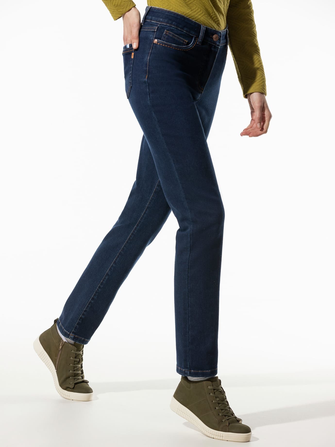 Walbusch Regular-fit-Jeans Damen Alaska-Jeans Thermolite Stretch Regular Fit Doppelt wärmend, weiches Innenfutter, Comfort-Bund, Winterhose