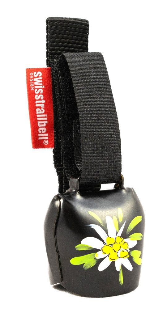 swisstrailbell Fahrradklingel DEEP BLACK mit Edelweiß, Trailbell, Bearbell