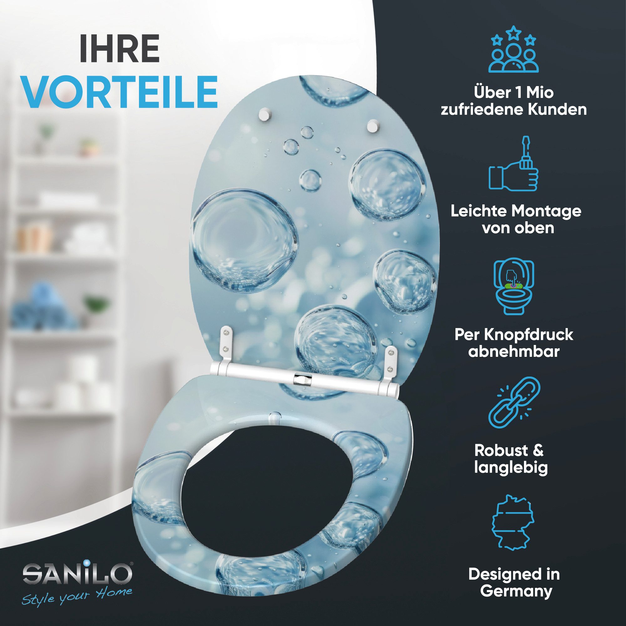 Sanilo WC-Sitz mit Absenkautomatik & Top Fix in vielen Designs, hochwertig, günstig online kaufen