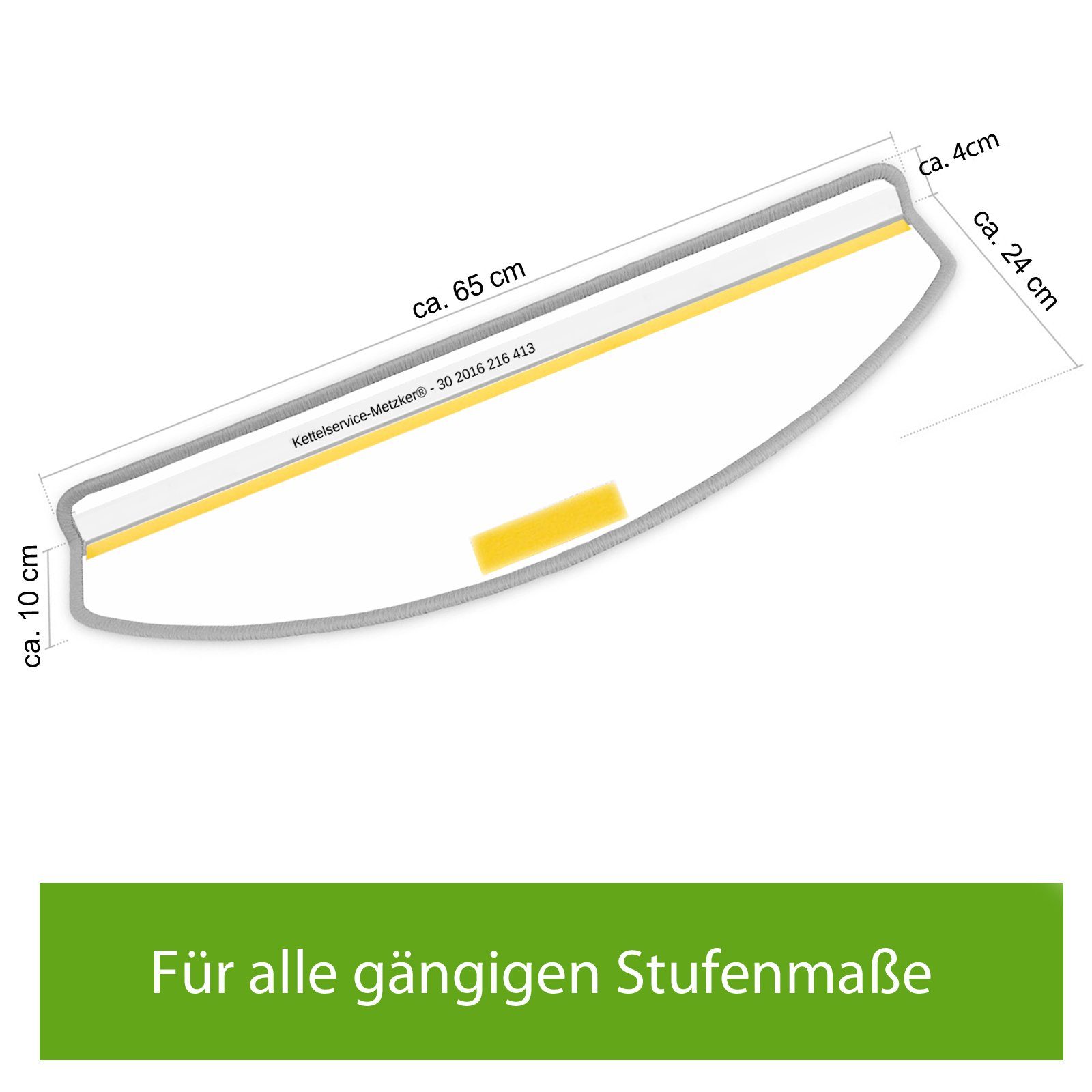 Metzker® Stufenmatte Stufenmatten Marseille Halbrund Schwarz 15 Stück, halbrund, Höhe: 13 mm, 15 Stück im Set - Schwarz – Bild 5 von 5