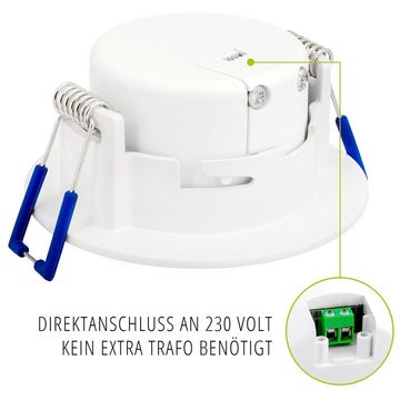 linovum LED Einbaustrahler LED Einbauleuchte ATESA flach weiss schwenkbar mit tauschbarem Modul, Leuchtmittel inklusive