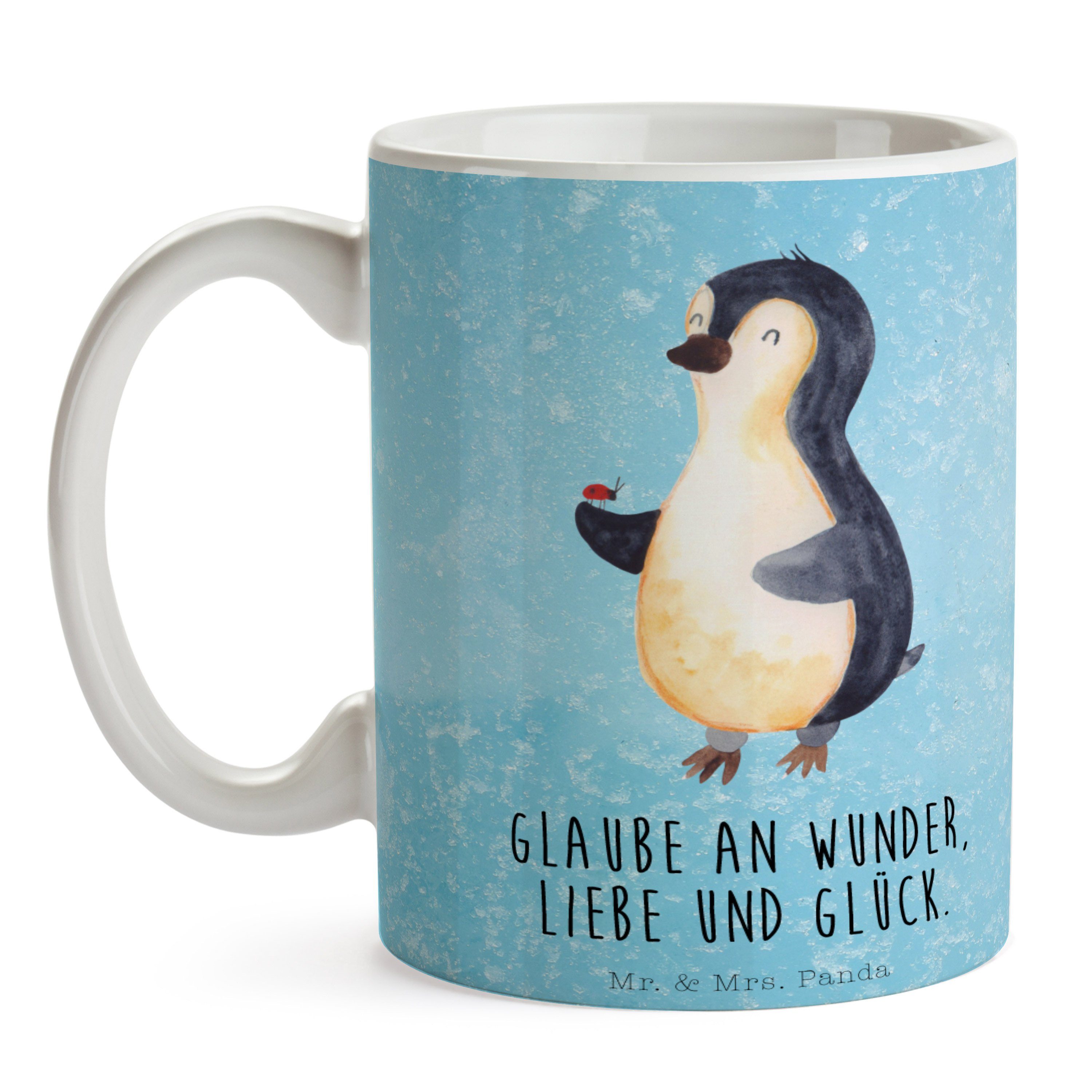 & Pinguin Geschenk, kleine Wunder, - Tasse Kaffeetasse, Mr. Eisblau Panda Marienkäfer Keramik Mrs. -