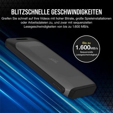 Corsair EX100U Portable USB Storage externe SSD (1 TB) 1600 MB/S Lesegeschwindigkeit, 1500 MB/S Schreibgeschwindigkeit