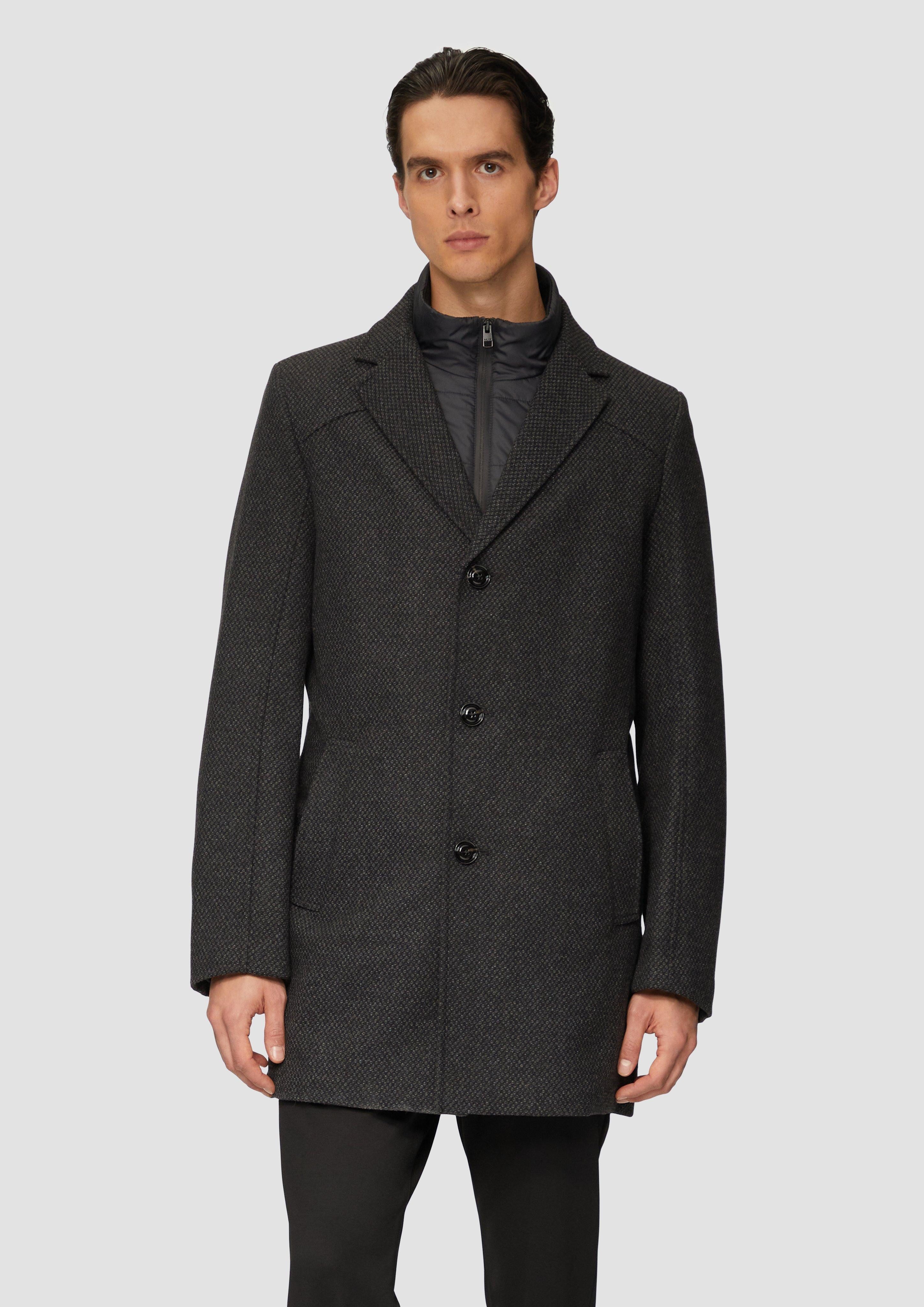 s.Oliver BLACK LABEL Langmantel Wattierter Wollmix-Mantel günstig online kaufen