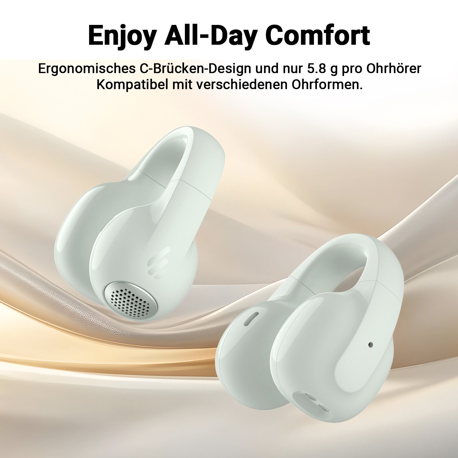 Edifier® Comfo C Open-Ear-Kopfhörer (Sprachassistent, Bluetooth, links/rechts austauschbar, Multipoint-Verbindung)