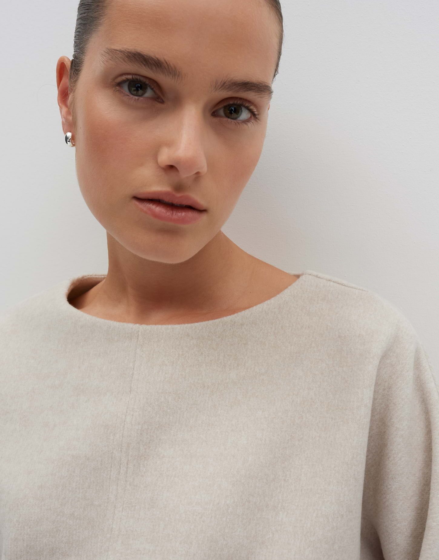 someday Sweatshirt UDANA Regular mit Mélange Effekt Weiches Sweatshirt mit U-Boot-Ausschnitt
