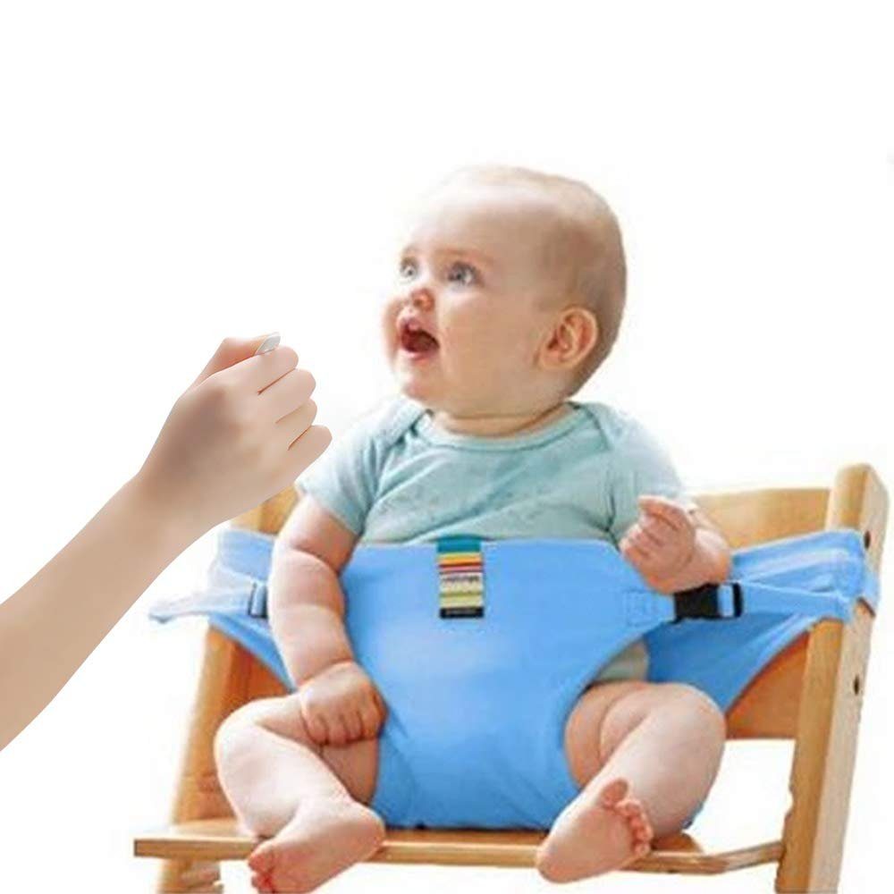 Jormftte Sicherheitsgurt für Hochstuhl, Tragbarer für Baby Stuhl-Sitzgurt Hochstuhl-Gurt Blau