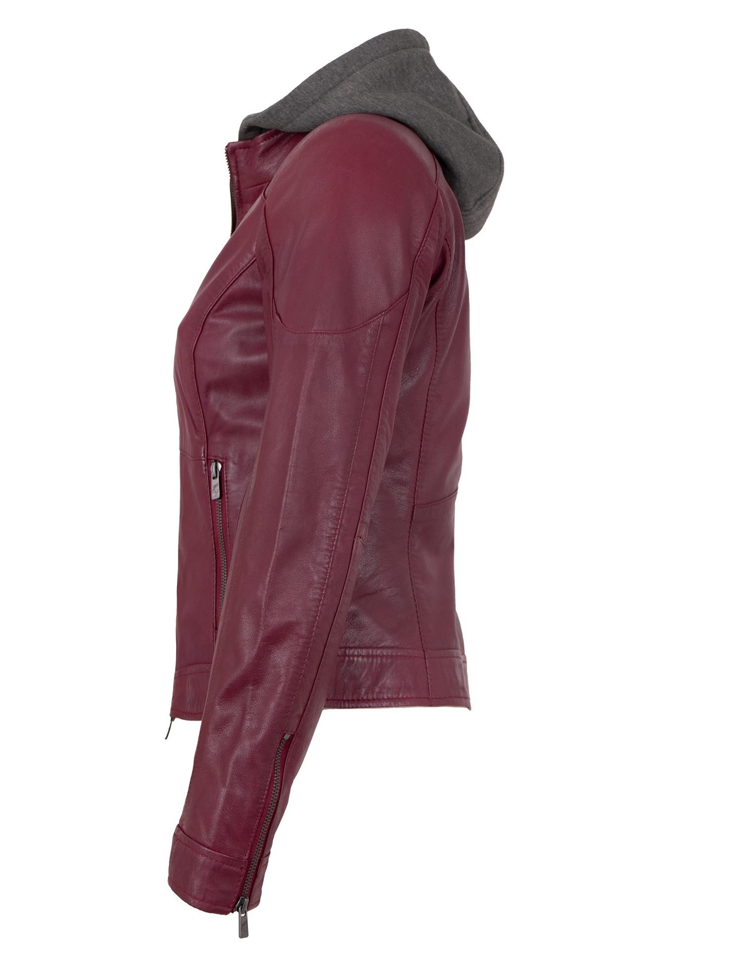 Jilani Lederjacke Francis Jilani - Damen Lederjacke Lammnappa Kapuze portwe günstig online kaufen