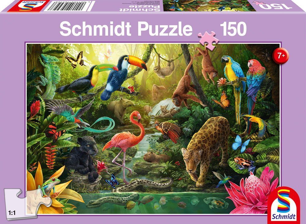 Schmidt Spiele GmbH Puzzle »150 Teile Schmidt Spiele Kinder Puzzle  Urwaldbewohner 56456«, 150 Puzzleteile