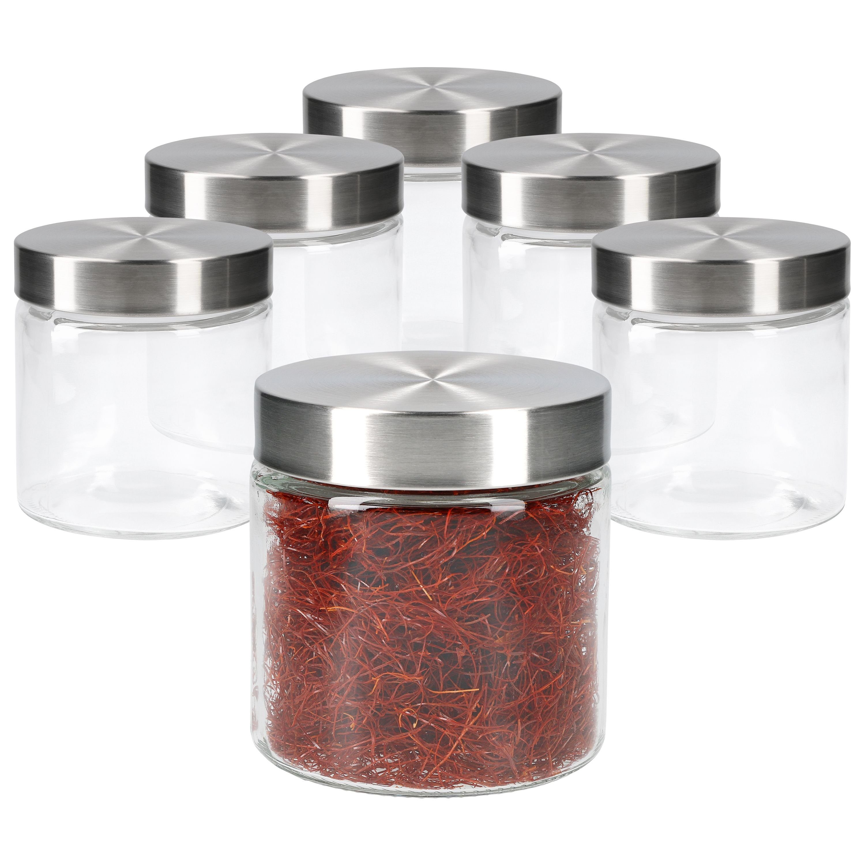 MamboCat Vorratsglas 6er Set Bera Vorratsglas 0.8L, Glas