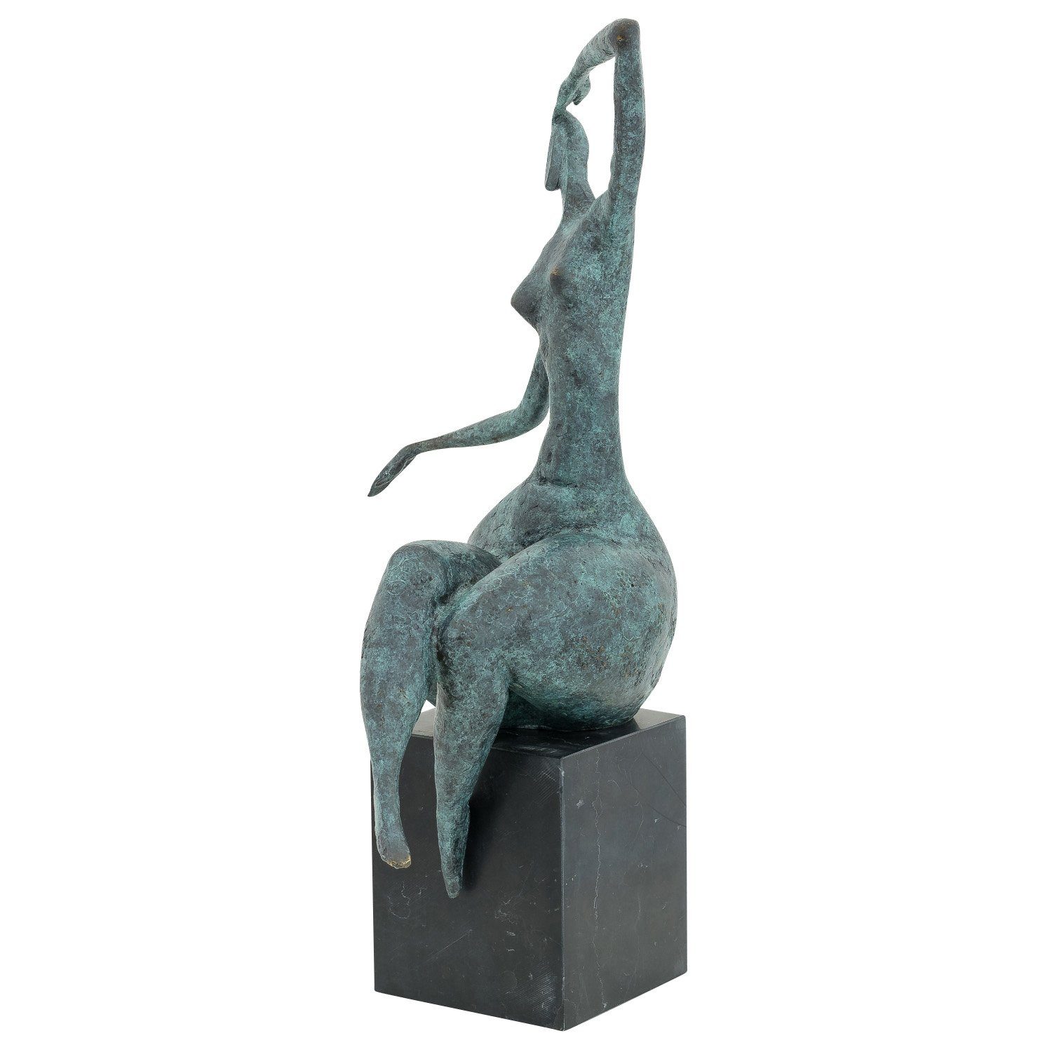 Kunst S Aubaho Frau Figur im Bronze Antik-Stil Skulptur erotisch Erotik Bronzeskulptur