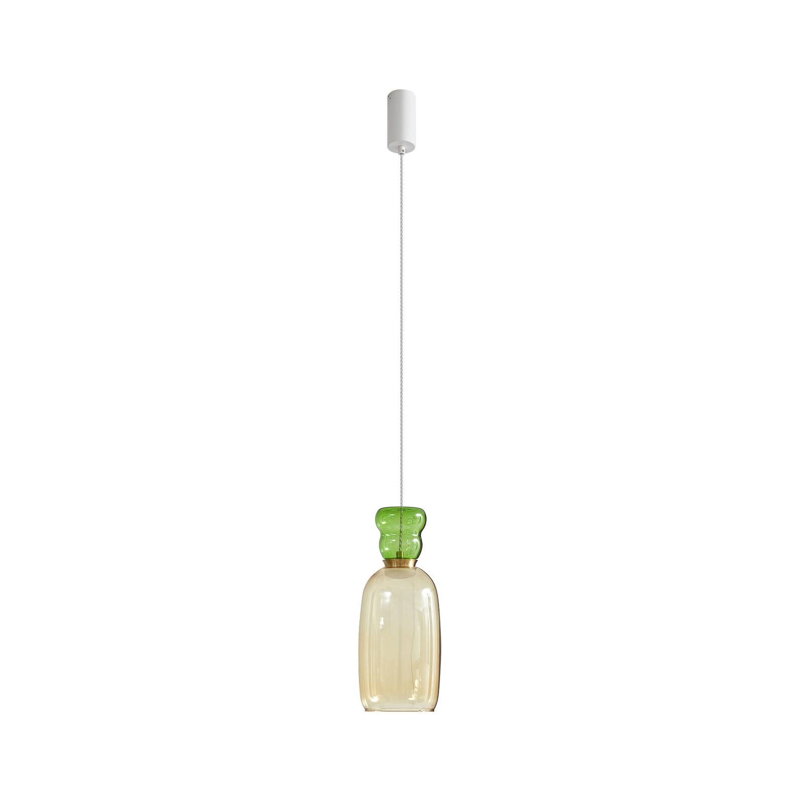 Lucande Hängeleuchte Fay, LED, Glas Gelb warmweiß IP20, LED 9 W gesamt, warmweiß
