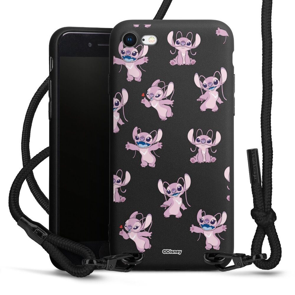 DeinDesign Handyhülle Lilo & Stitch Engel Disney Angel Faces Pattern Transparent, Apple iPhone 8 Premium Handykette Hülle mit Band Case zum Umhängen