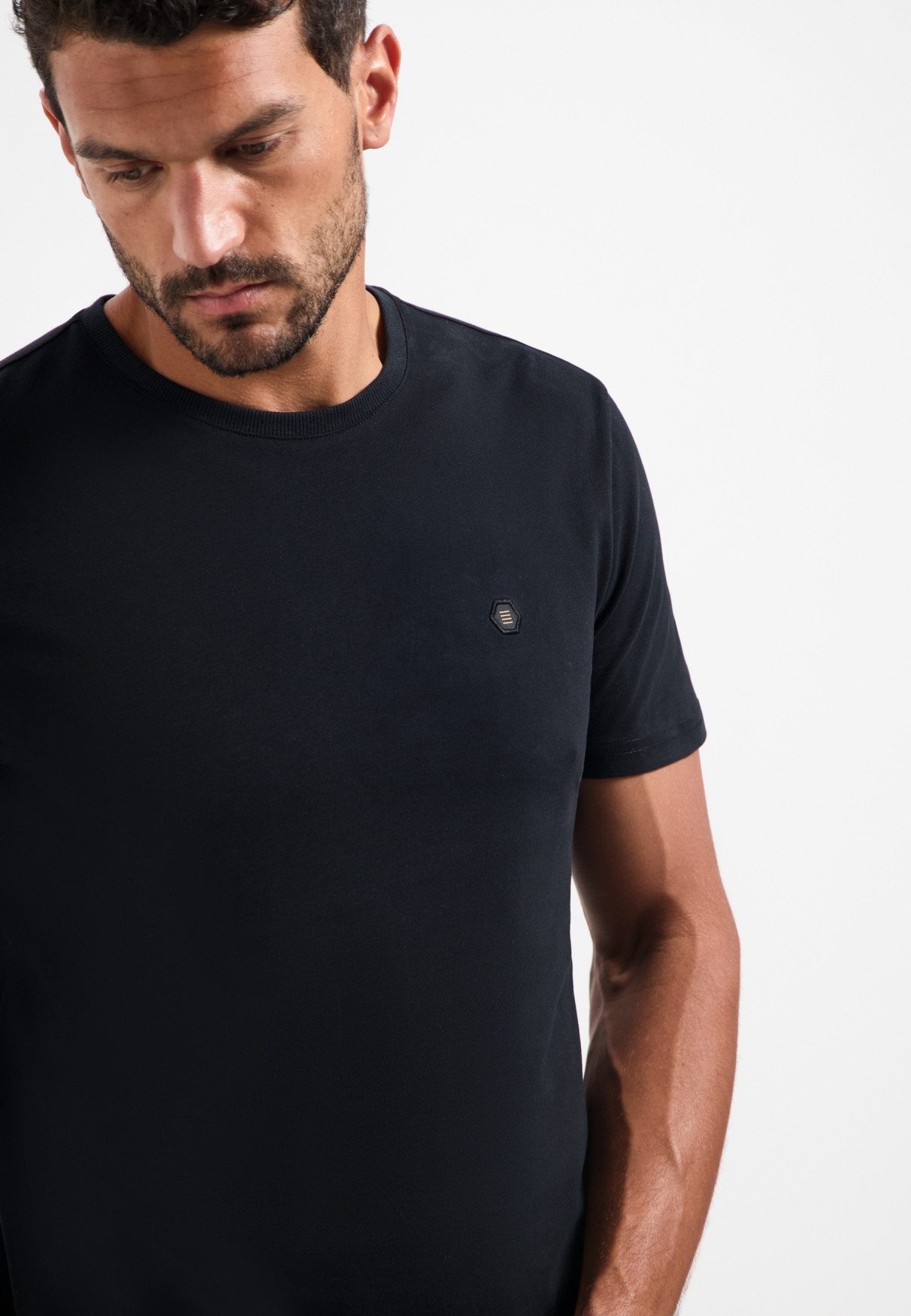 NO EXCESS T-Shirt No Excess Weiches T-Shirt T-Shirt Crewneck Peached