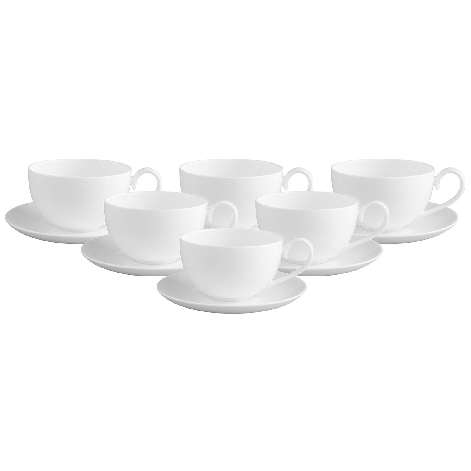 Villeroy & Boch Tasse Royal Kaffeetassen mit Untertassen 200 ml, 12-tlg., Porzellan