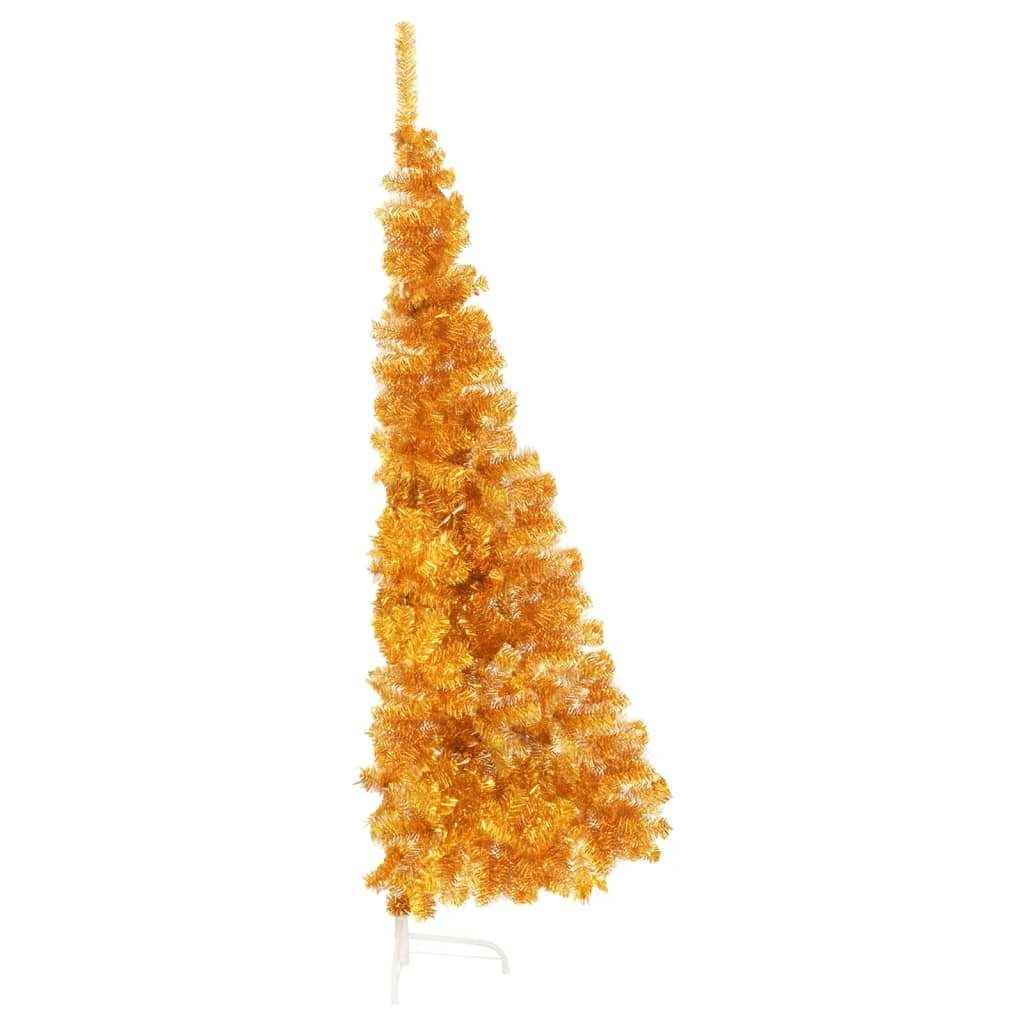 PET Ständer Halb-Weihnachtsbaum 180 Künstlicher furnicato Künstlicher mit cm Gold Weihnachtsbaum