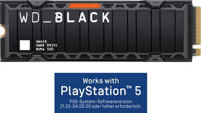WD_Black SN850 Heatsink 500GB NVMe™ interne SSD (500 GB) 7000 MB/S Lesegeschwindigkeit, 4100 MB/S Schreibgeschwindigkeit, Works with PlayStation™ 5*, PCIe® Gen4 x4