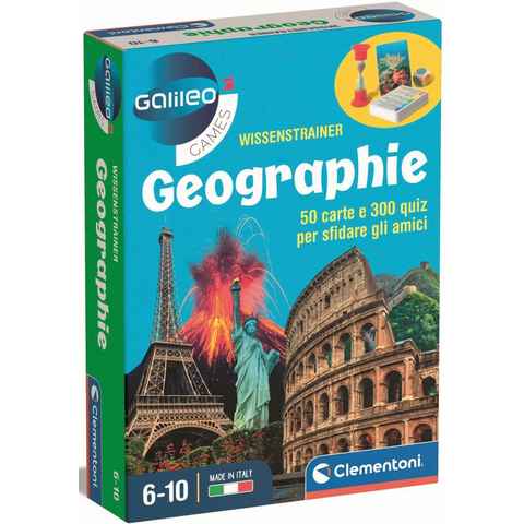 Clementoni® Spiel, Quizspiel Galileo, Wissenstrainer Geographie, Made in Europe
