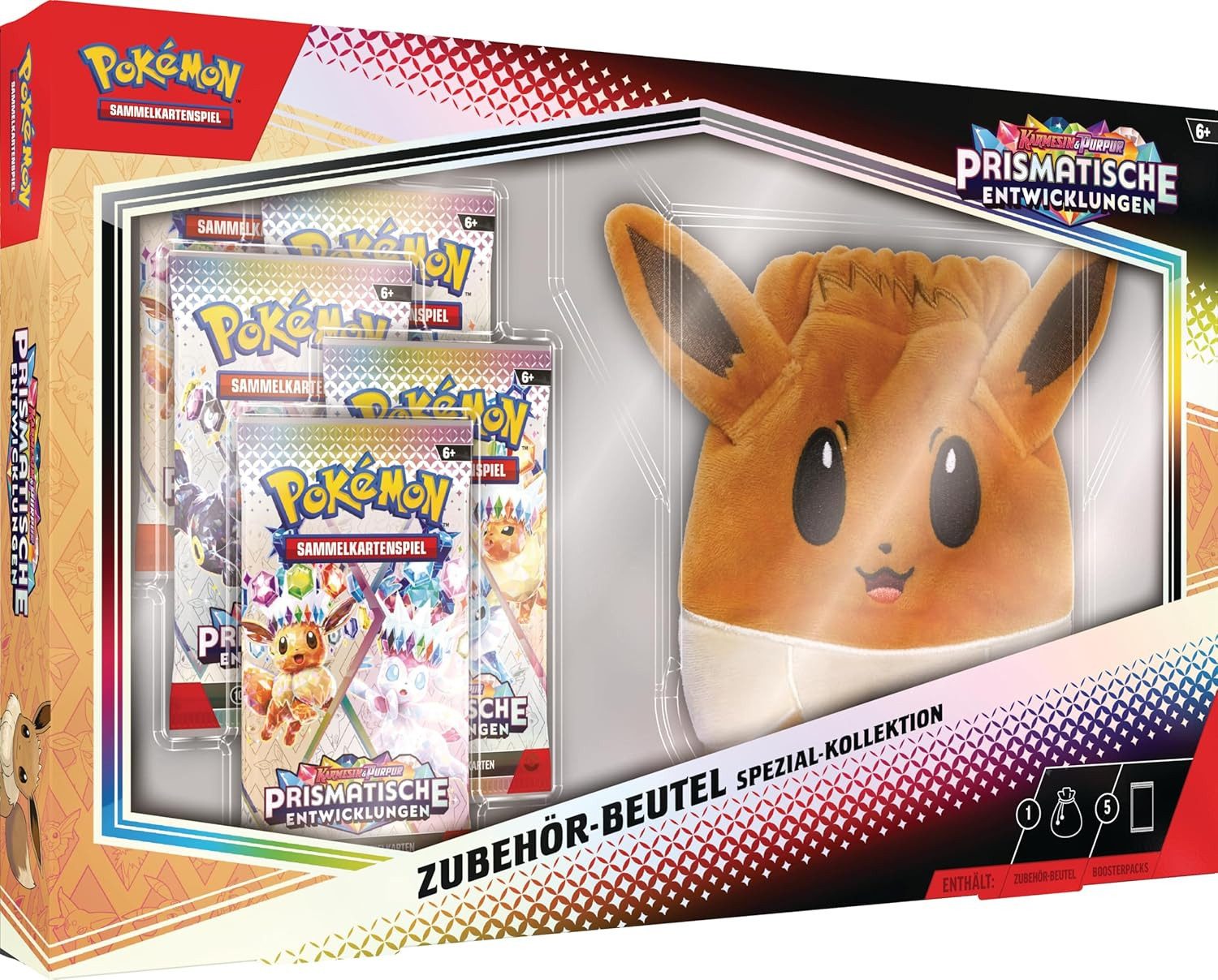 POKÉMON Sammelkarte Pokemon Prismatische Entwicklungen KP8.5 Zubehör Beutel Kollektion, Deutsch