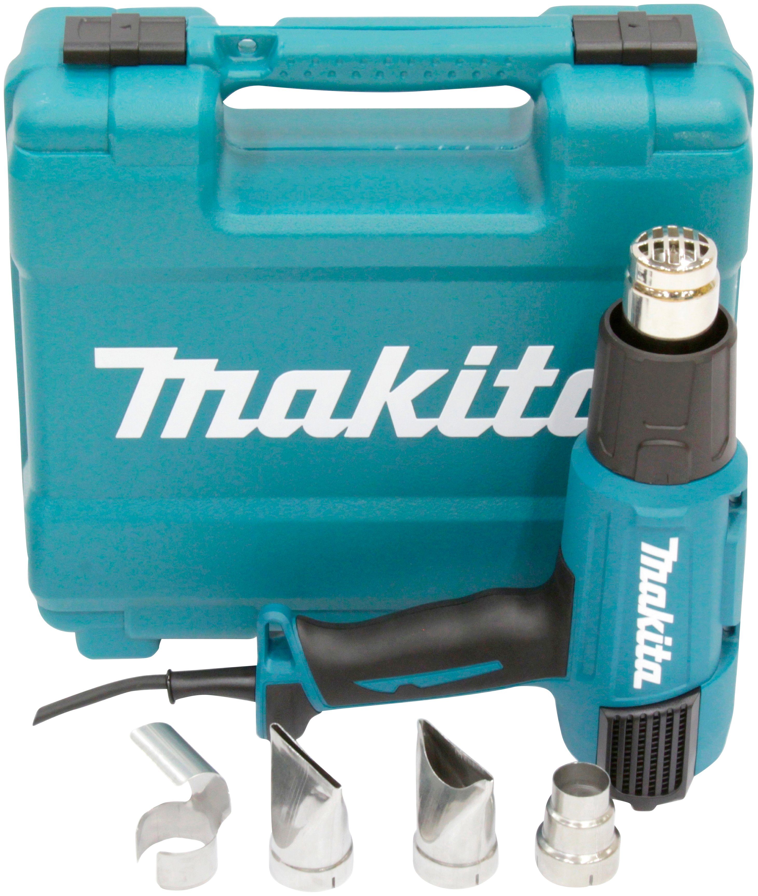 Makita Heißluftgebläse HG6031VK, 1800 in W, bis max. 600 °C, 1800W mit Koffer