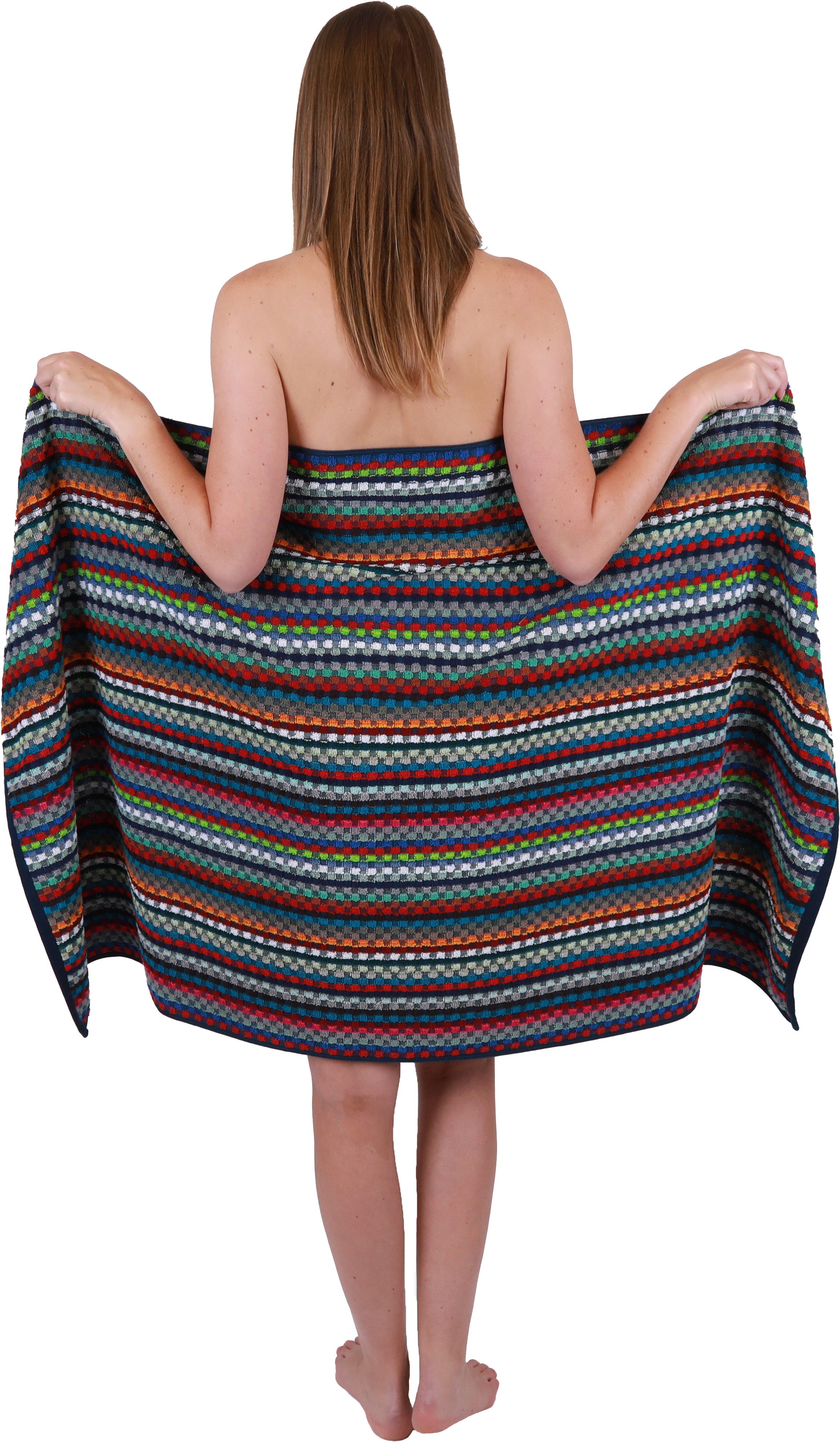 Betz Badetuch XXL Duschtuch Saunatuch Strandtuch 100% Baumwolle Karo BUNT 100x200cm, Baumwolle (1-St)