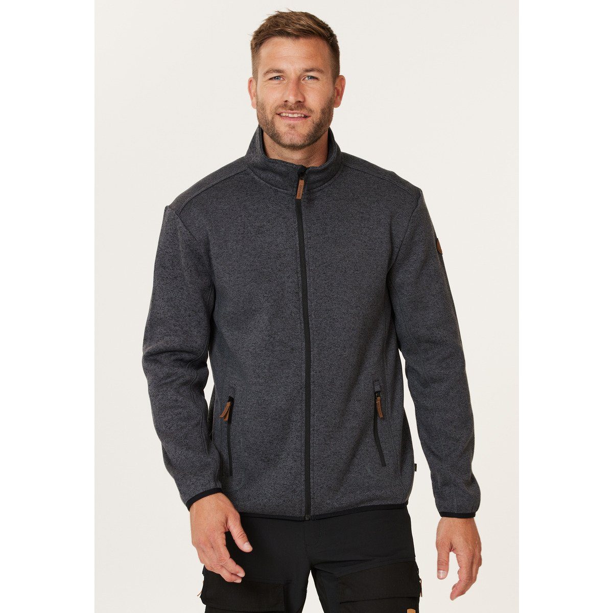 Gipfelglück Fleecejacke Strick-Optik atmungsaktiv, Herren, Heinz Dark Grey in für