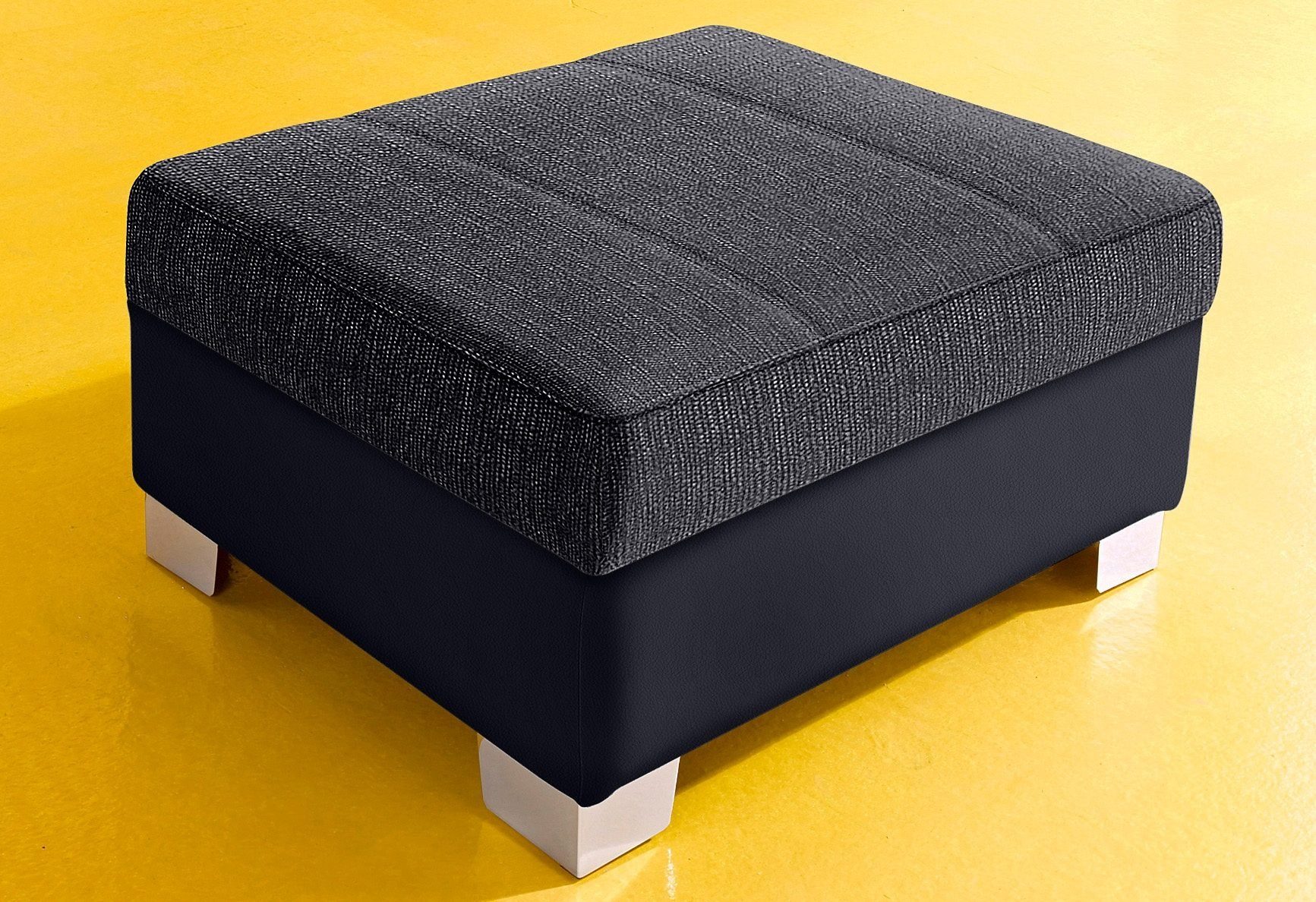 DOMO collection Hocker Turah mit moderner Steppung, passend zur Serie, B/T/H: 85/61/40 cm, auch in Leder