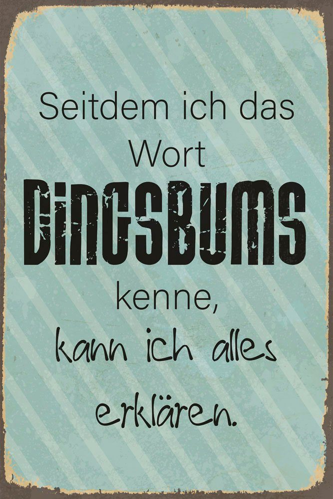 queence Metallbild Dingsbums, Schriftzug, Sprüche, Sprüche & Texte (1 St), Stahlschild, Blechschild, Sprüche, Texte, witzig