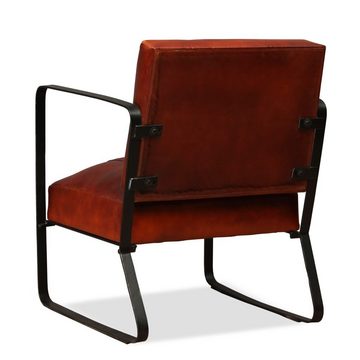 DOTMALL Loungesessel PolstersesselArmlehnensessel Sessel mit Eisengestell (Echtleder)
