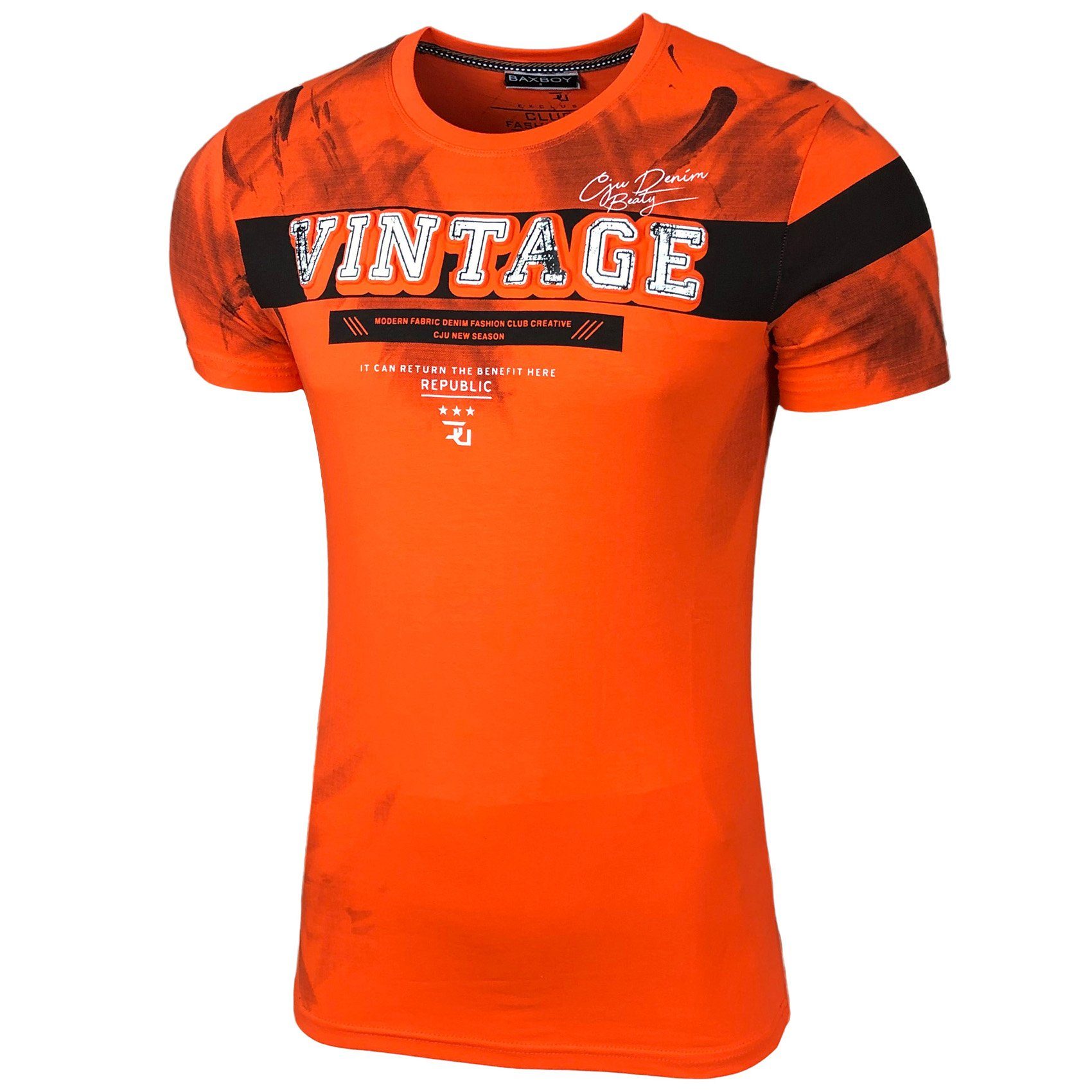 T-Shirt Baxboy T-Shirt in modernem Stil Vintage Design 2310