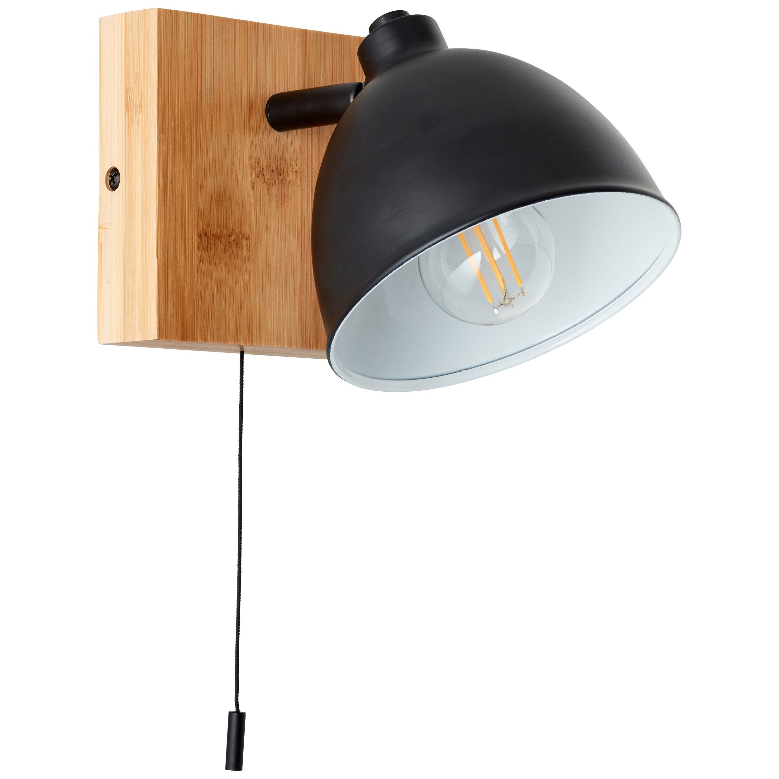 Lightbox Deckenspots, ohne Leuchtmittel, Wandlampe, 28 19 cm, W, x schwenkbar, E14, Metall/Bambus 13 x 13 max