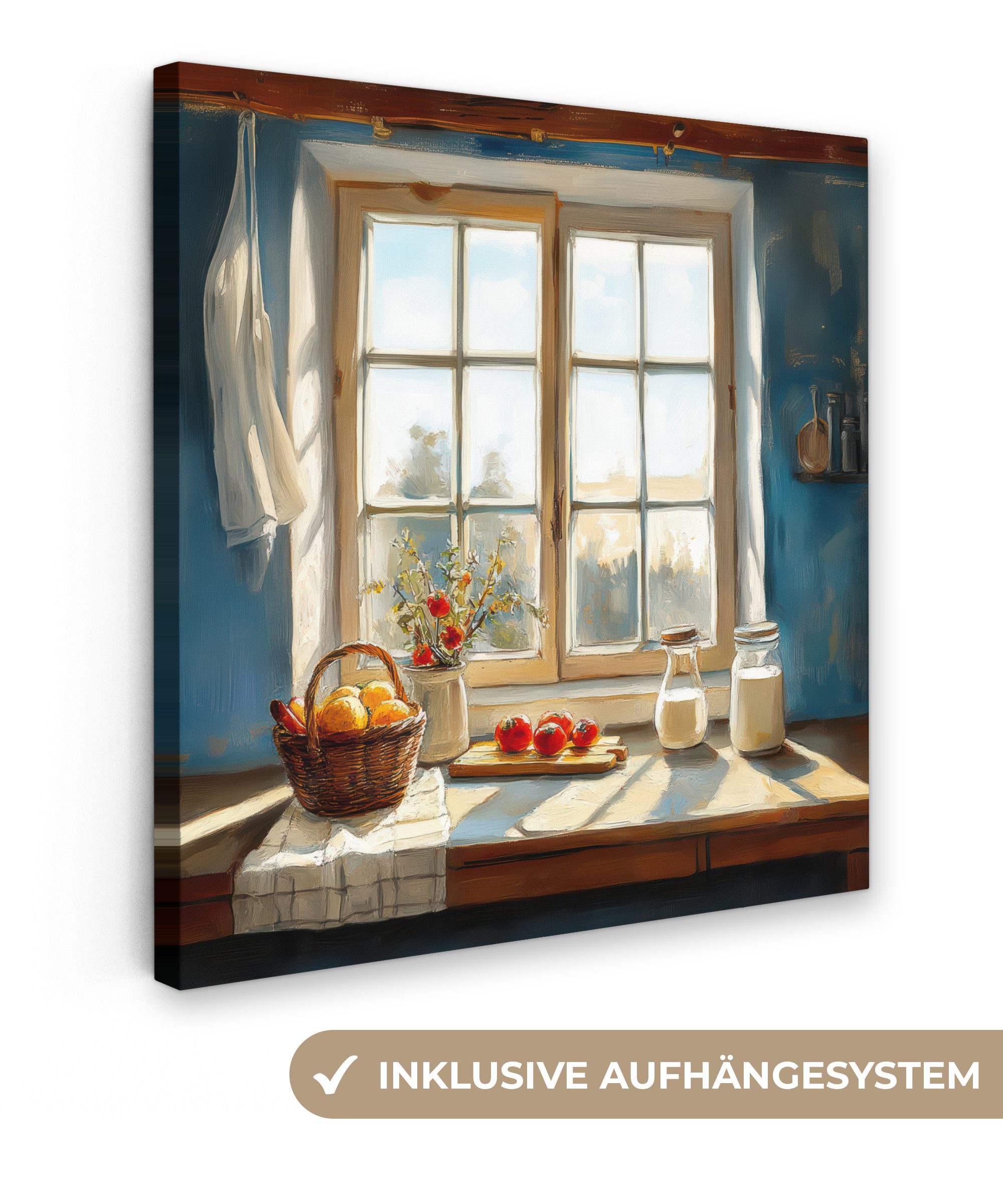 OneMillionCanvasses® Leinwandbild Stillleben - Küche - Fensterblick - Fenst günstig online kaufen