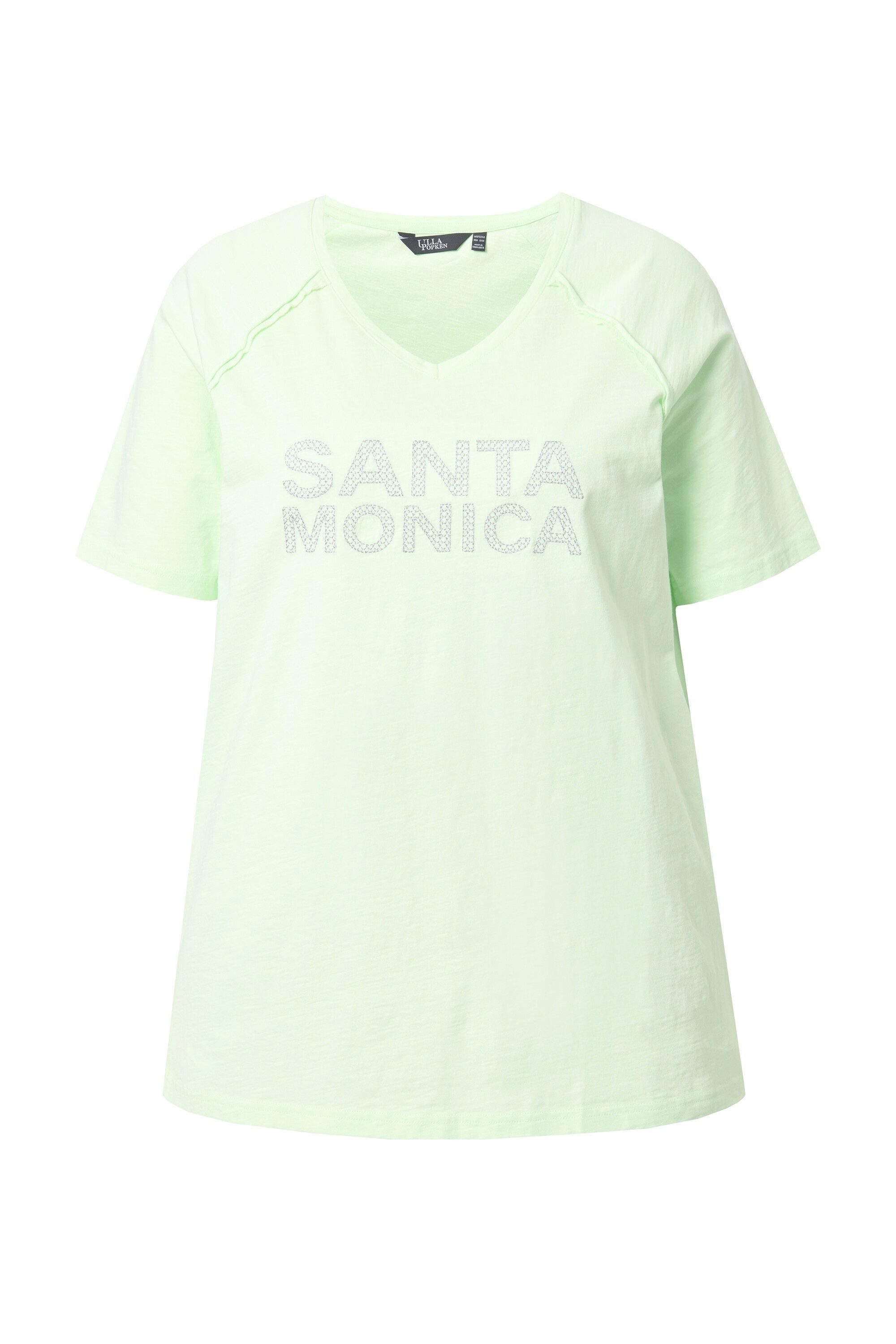 Ulla Popken T-Shirt T-Shirt Santa Monica A-Linie V-Ausschnitt Halbarm günstig online kaufen