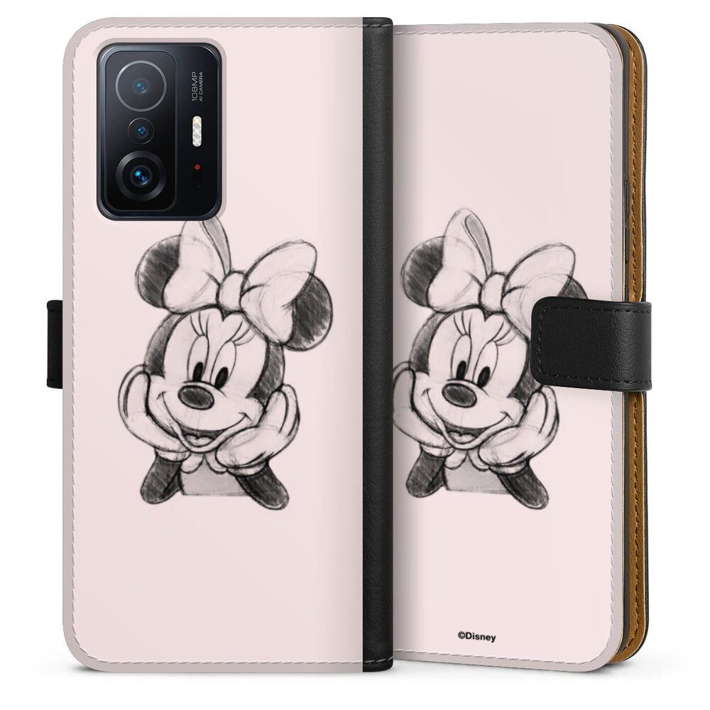 DeinDesign Handyhülle Minnie Mouse Offizielles Lizenzprodukt Disney Minnie Posing Sitting, Xiaomi 11T 5G Hülle Flip Case Klapphülle Handytasche Leder
