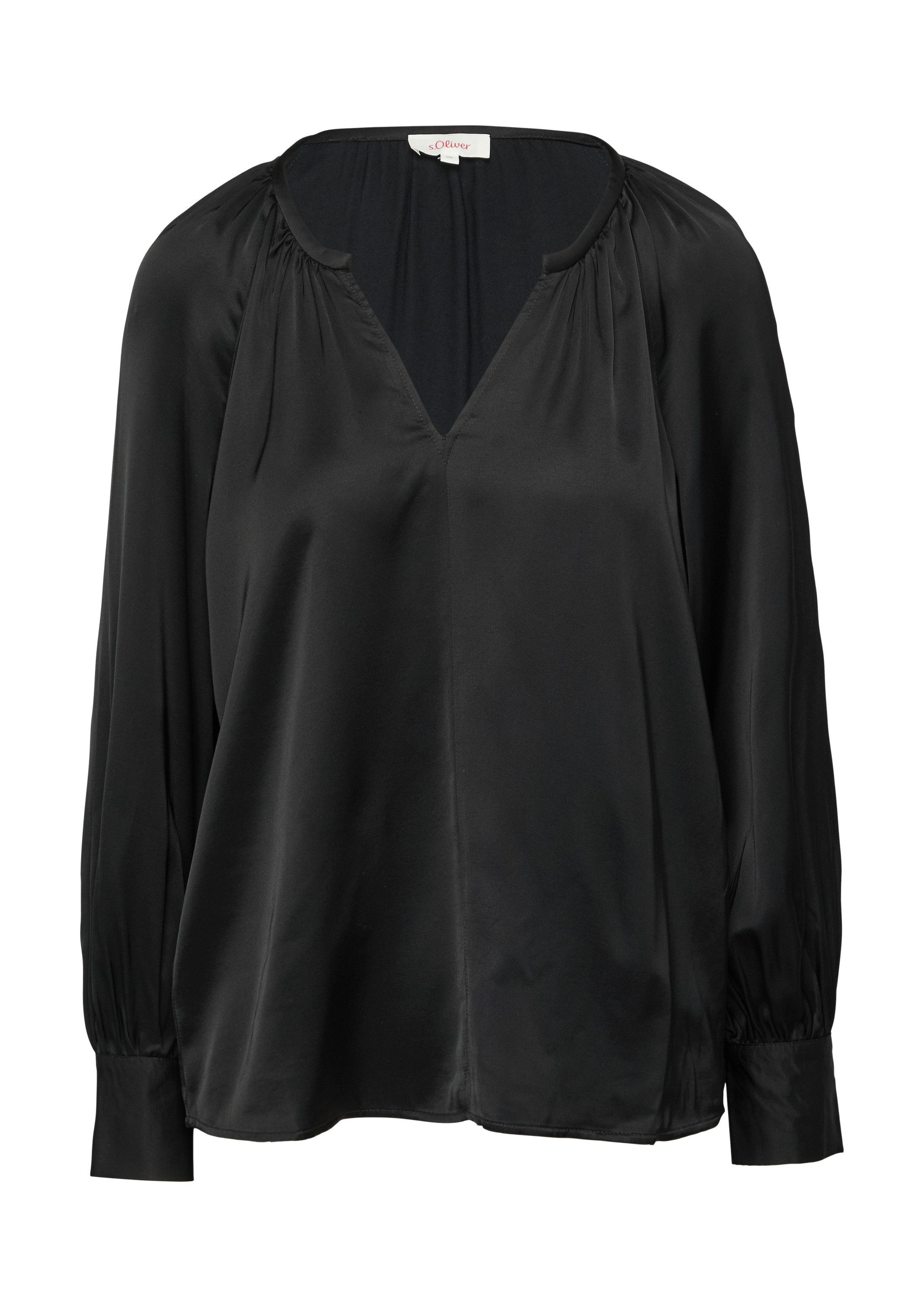 s.Oliver Langarmbluse Bluse Satinbluse im Relaxed günstig online kaufen