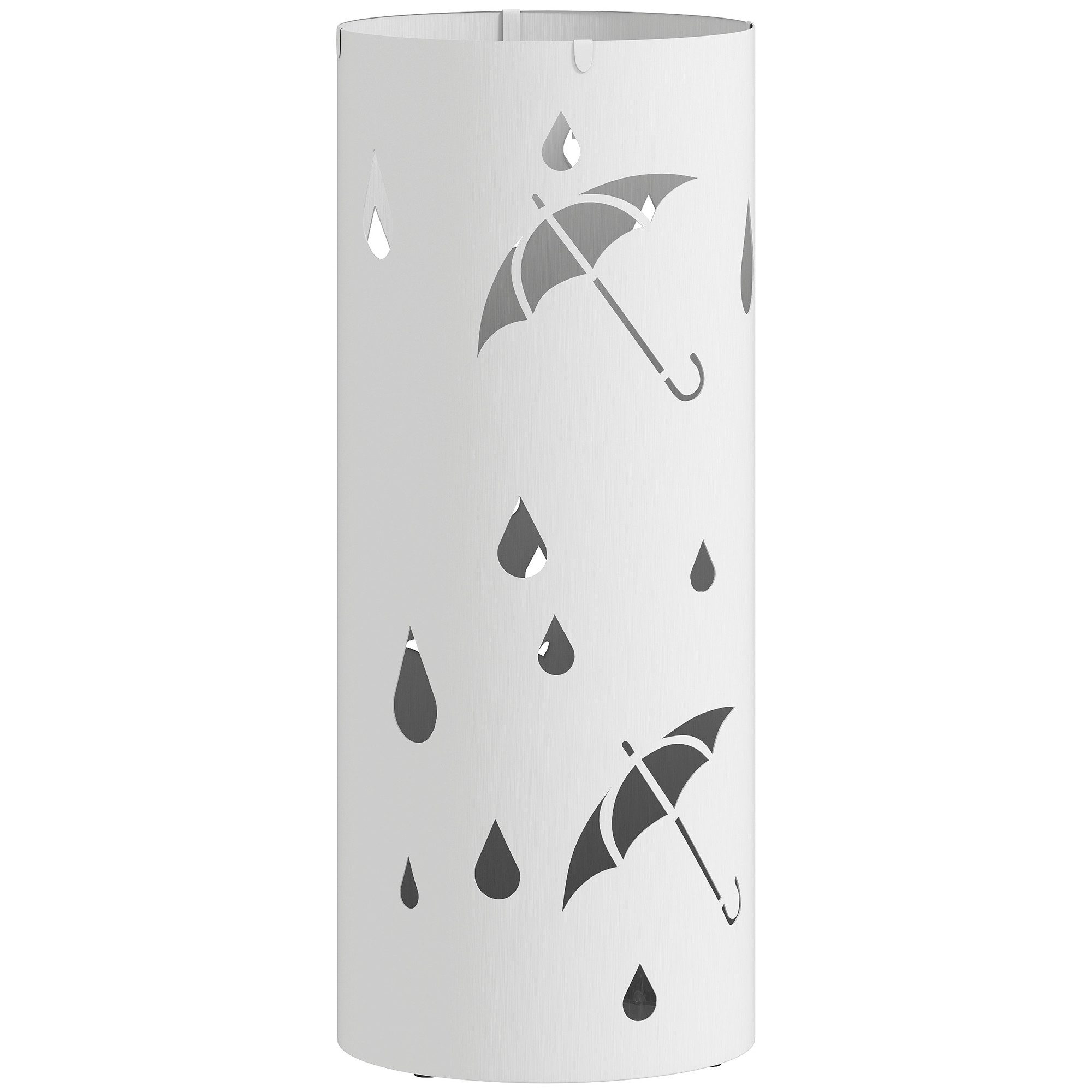 HOMCOM Schirmständer mit abnehmbare Tropfschale (Regenschirmständer, 1 St., Schirmständer), für Gehstöcke & Regenschirme Stahl Ø17 x 41 cm Weiß
