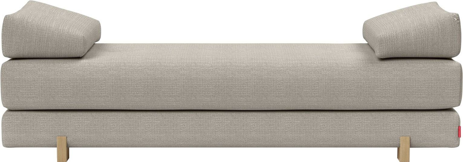 INNOVATION LIVING ™ Stapelliege Sigmund 579 Indu, Breite 200, Tiefe 80cm, Füße Eichenholz lackiert, Daybed mit zwei Federkernmatratzen, Fußteil Eiche natur