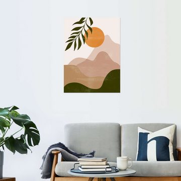 Posterlounge Wandfolie Olga Telnova, Sonnenuntergang in den Bergen, Wohnzimmer Boho Grafikdesign