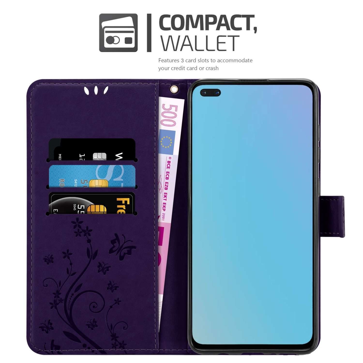 Cadorabo Handyhülle für OnePlus Nord Hülle OnePlus Nord, Hülle Schutzhülle Blumen Flower mit Standfunktion Kartenfach Magnet