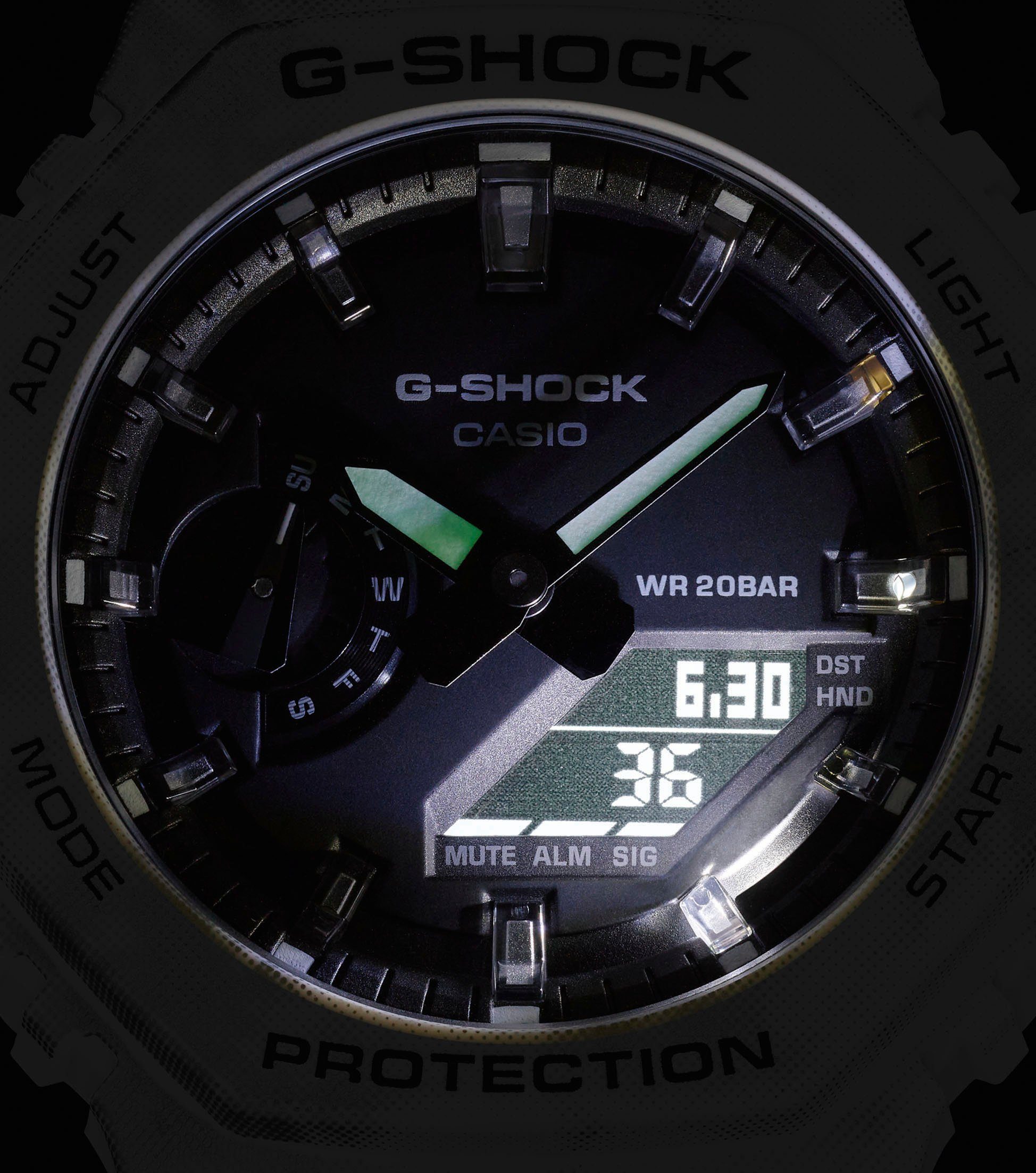 CASIO G-SHOCK Chronograph GAE-2100GC-7AER, zusätzlichem (Set, mit Gehäuse) und Wechselband 3-tlg