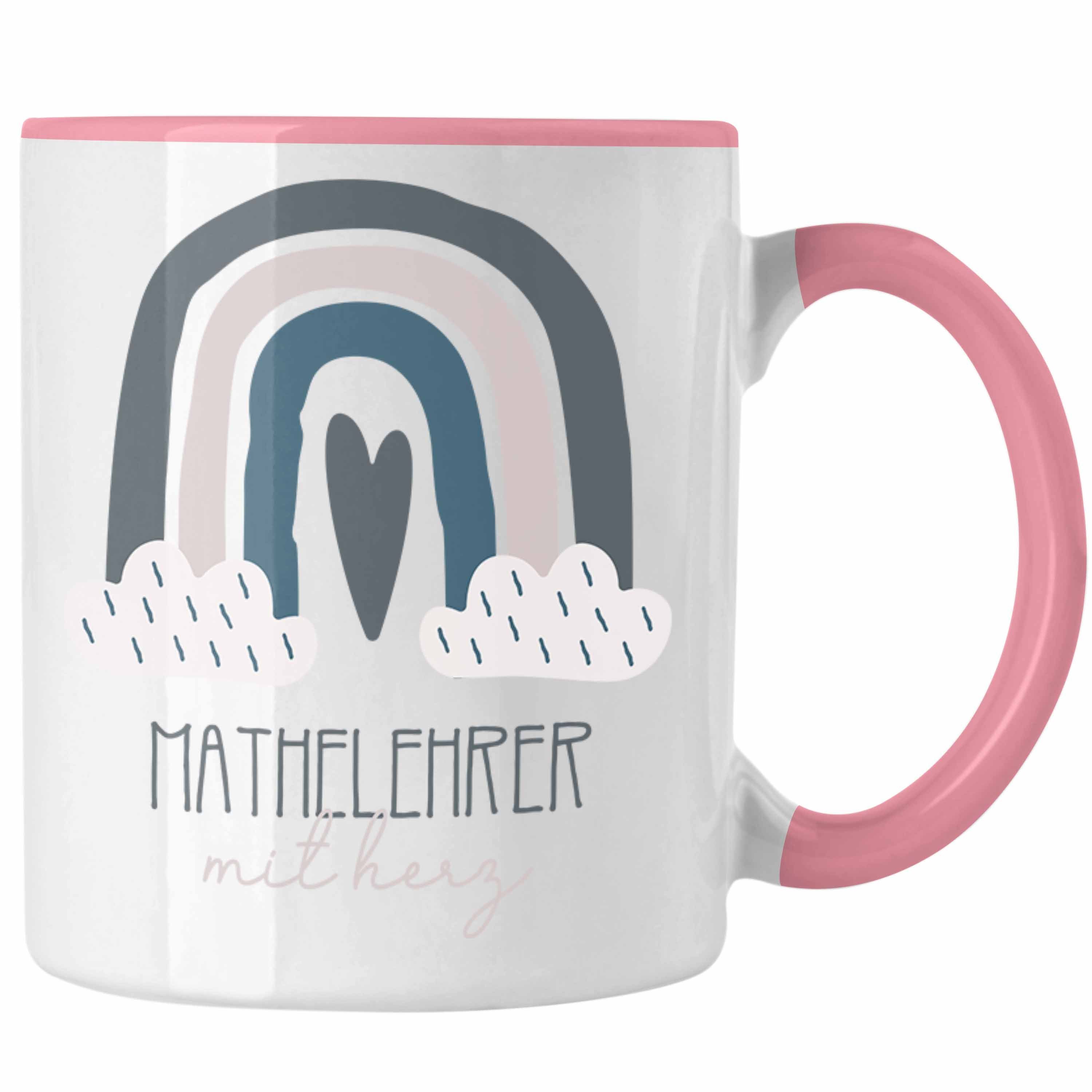 Trendation Tasse Bester Mathelehrer Tasse Geschenk Danke Kaffeetassse Geschenkidee für Rosa