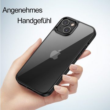 FITSU Handyhülle Case für iPhone 14 Hülle Transparent, Durchsichtige Handyhülle mit schwarzen Rahmen, Case mit Eckenschutz