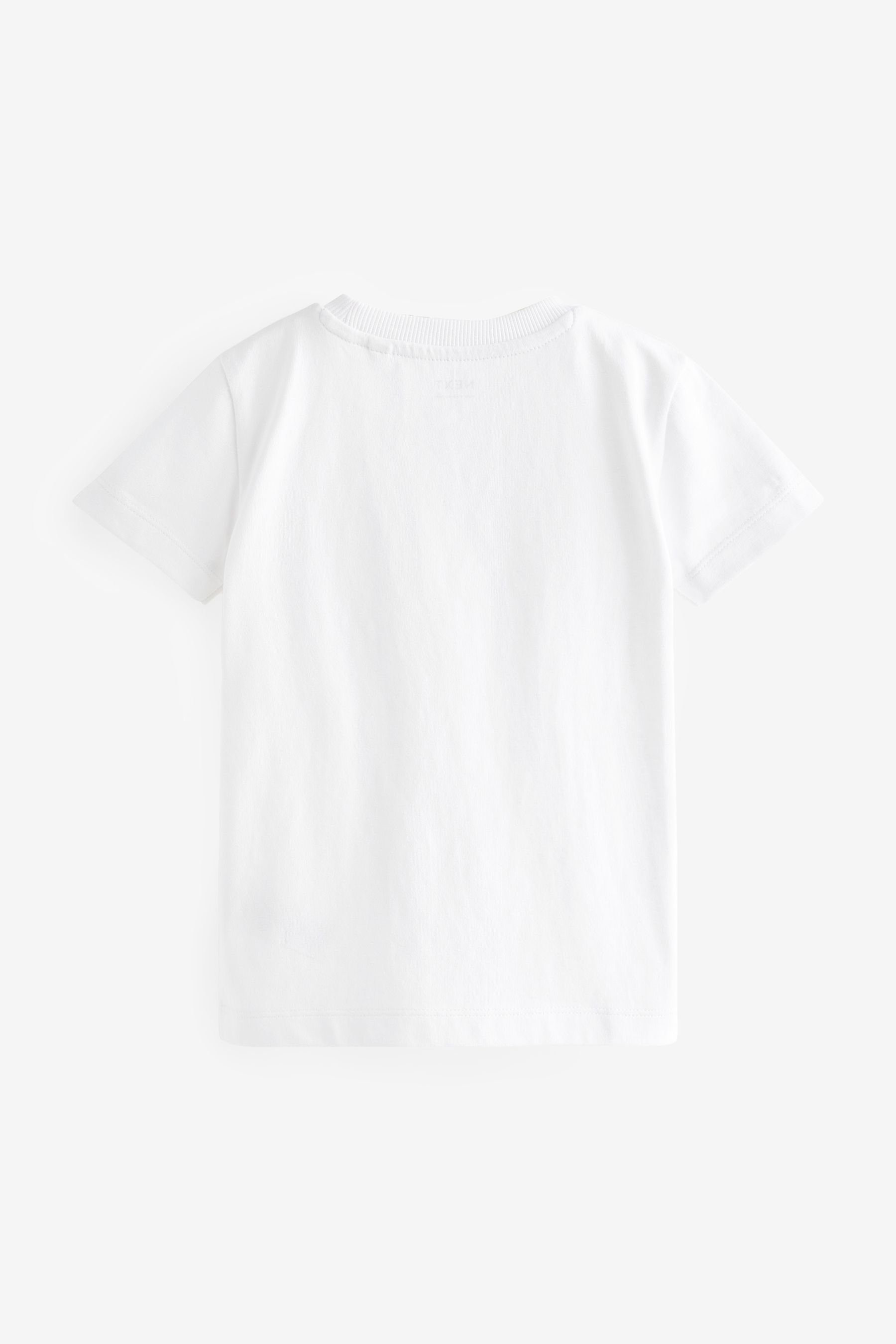 mit T-Shirt White (1-tlg) Campervan Next T-Shirt Brusttasche