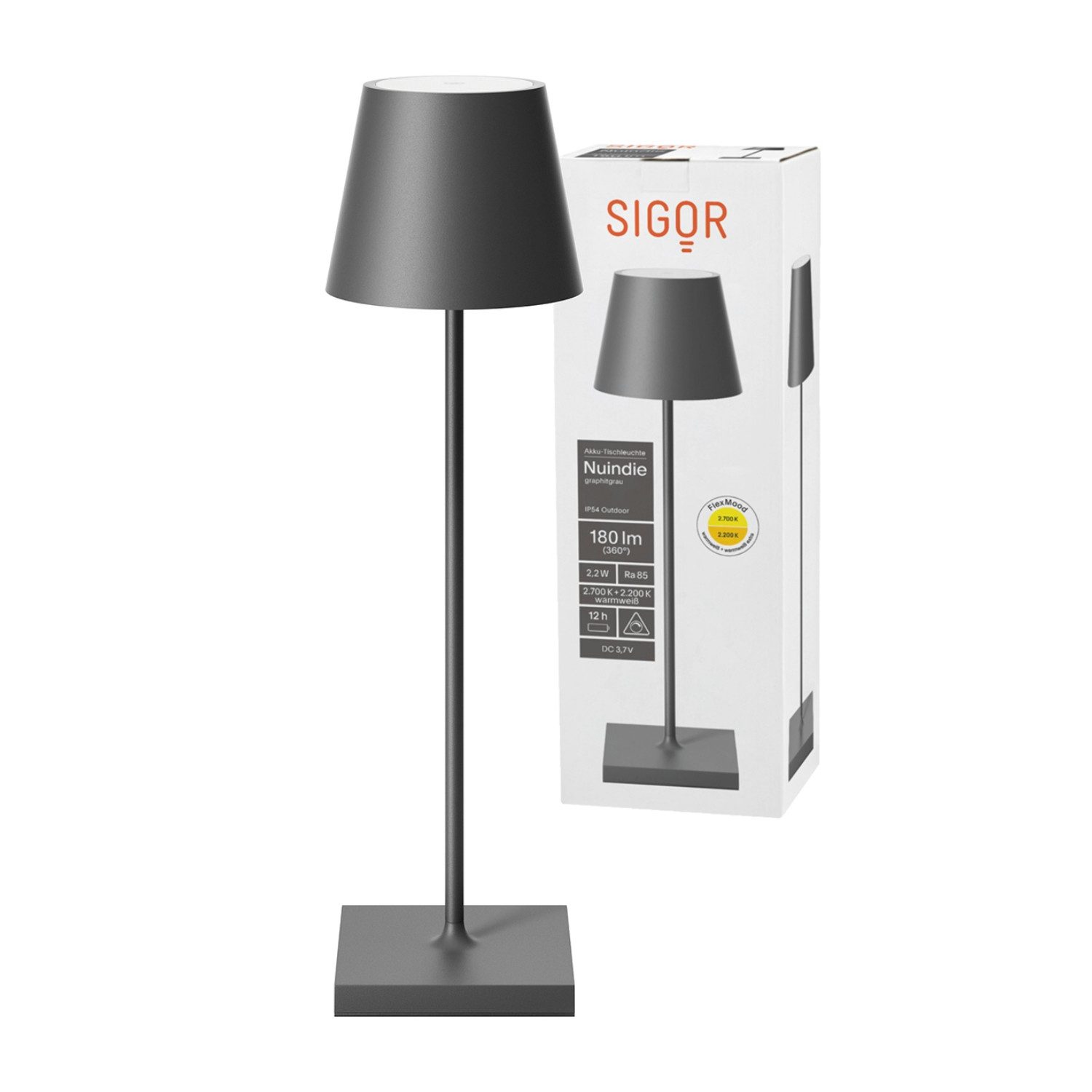 SIGOR LED Tischleuchte Sigor Akku-Tischleuchte NUINDIE günstig online kaufen