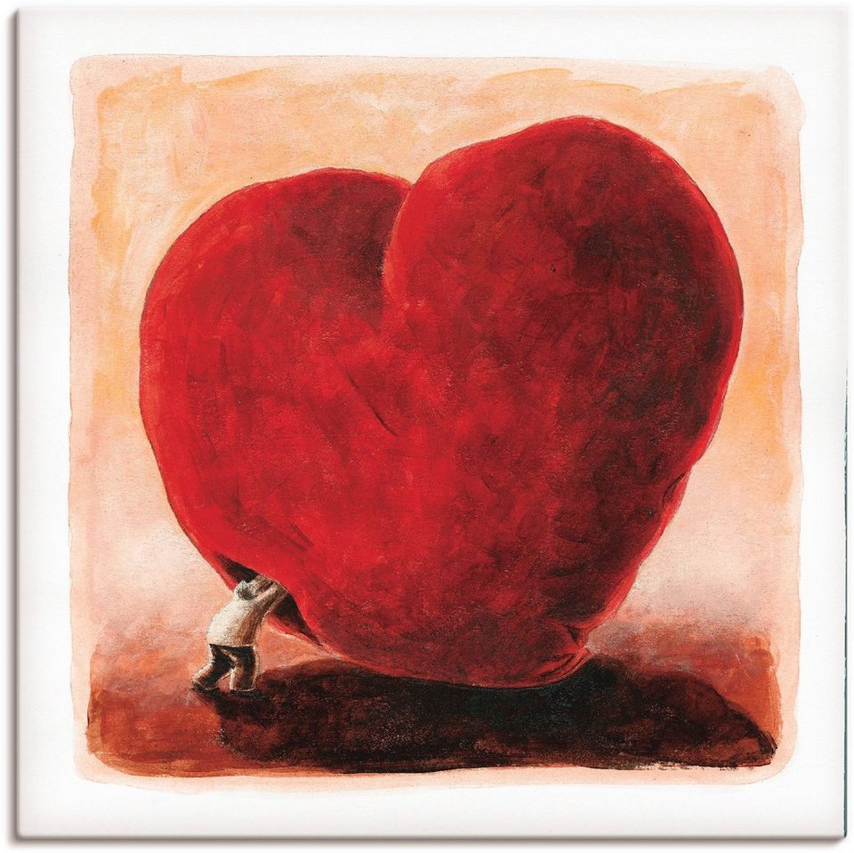 Artland Wandbild Weiches Herz, Herzen (1 St), als Leinwandbild,  Wandaufkleber oder Poster in versch. Größen