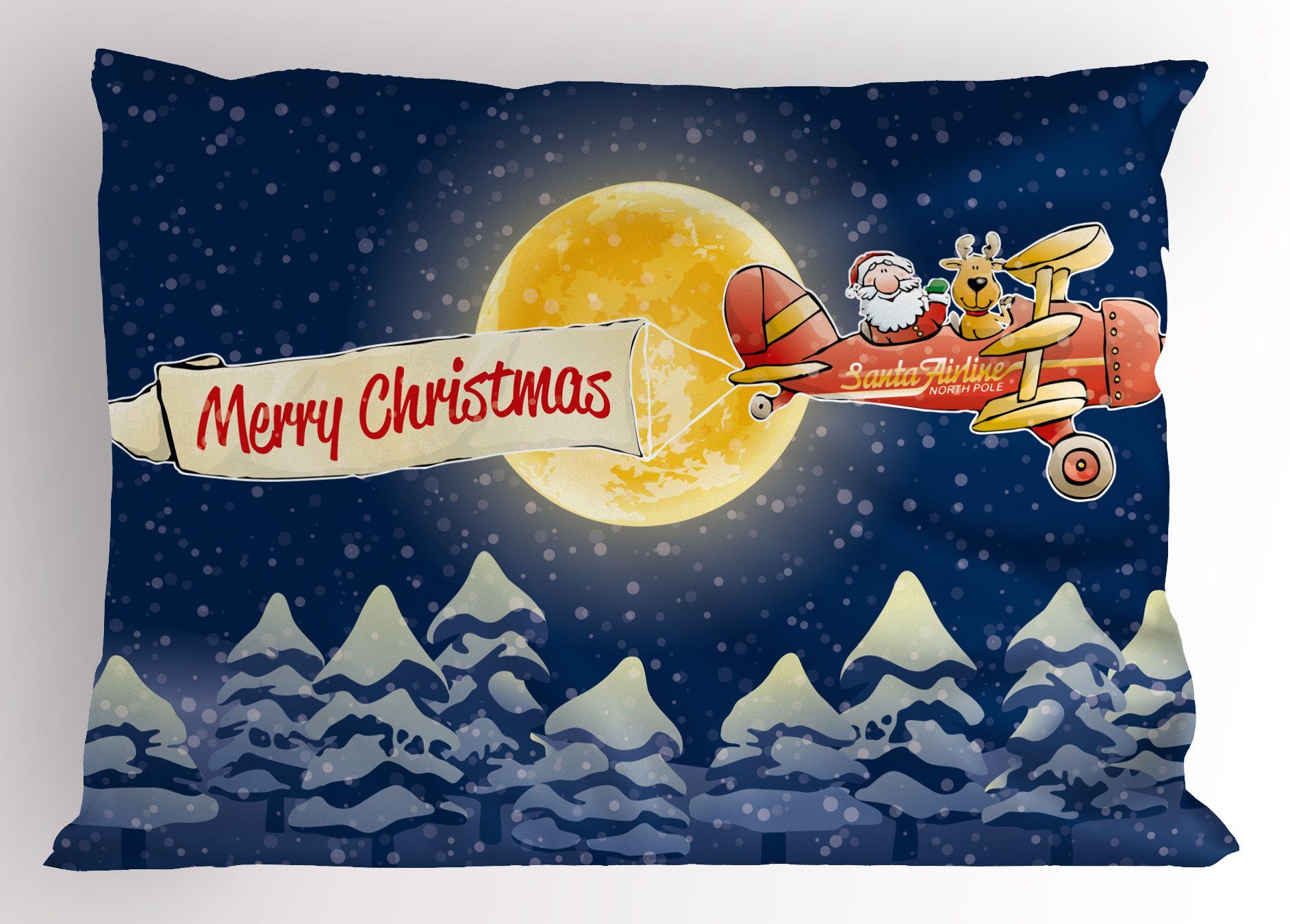 Kissenbezüge Dekorativer Standard King Size Gedruckter Kissenbezug, Abakuhaus (1 Stück), Weihnachten Weihnachtsmann Airline